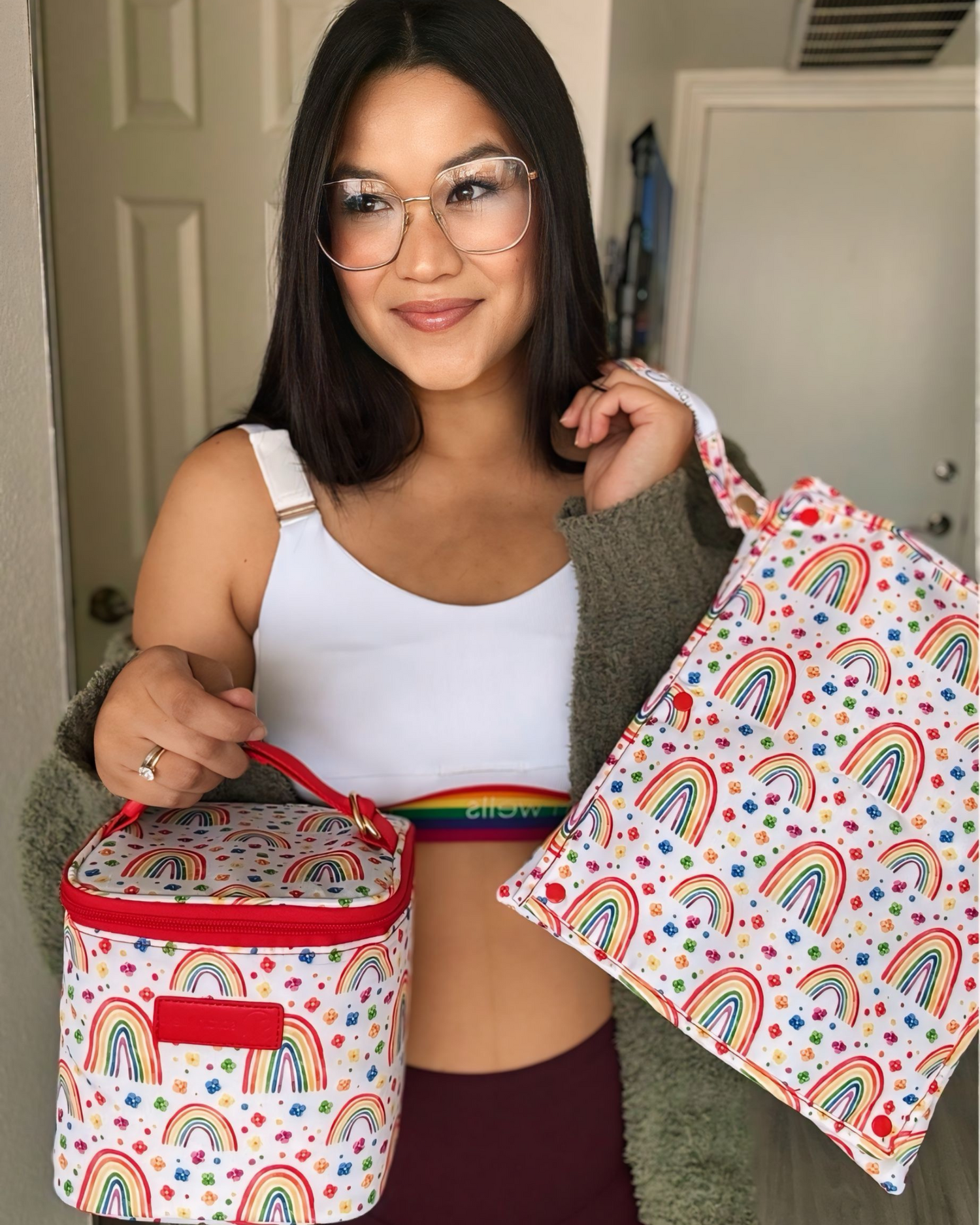 Cold Gold Breastmilk Cooler Bag (Ice Pack Included) (Rainbows)