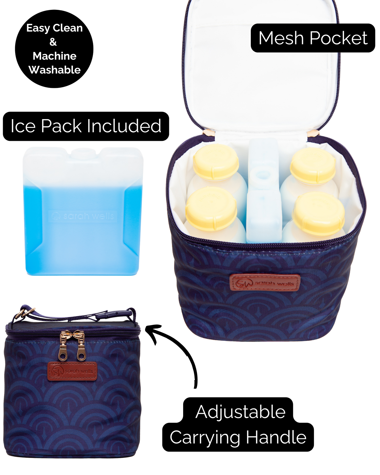 Cold Gold Breastmilk Cooler Bag (Ice Pack Included) (Deco)