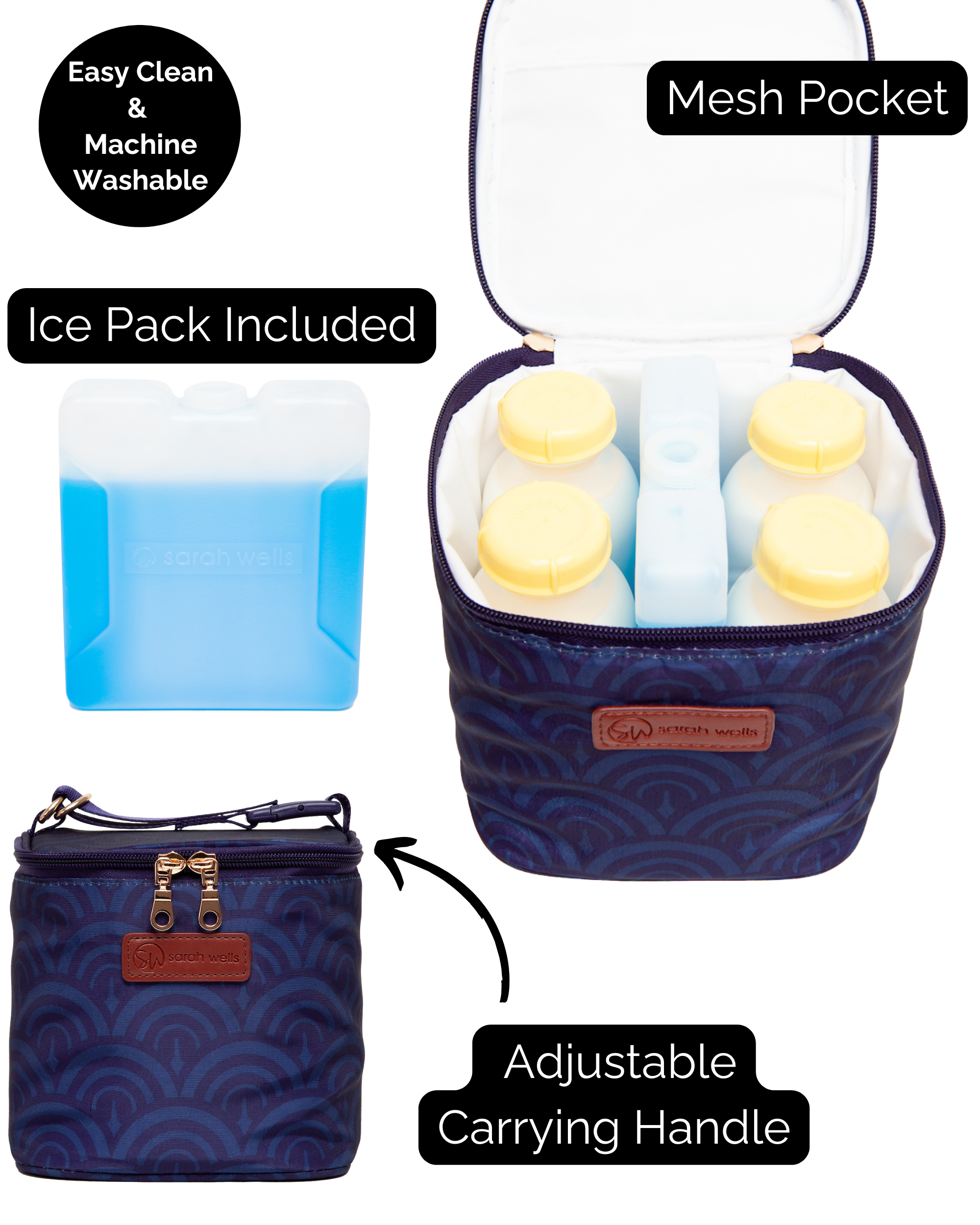 Cold Gold Breastmilk Cooler Bag (Ice Pack Included) (Deco)
