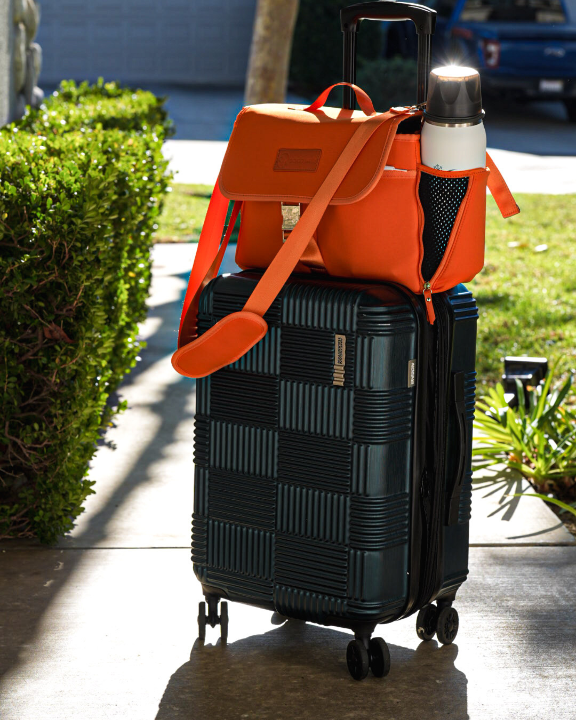 Maddy Stroller Caddy & Pump Bag (Orange)