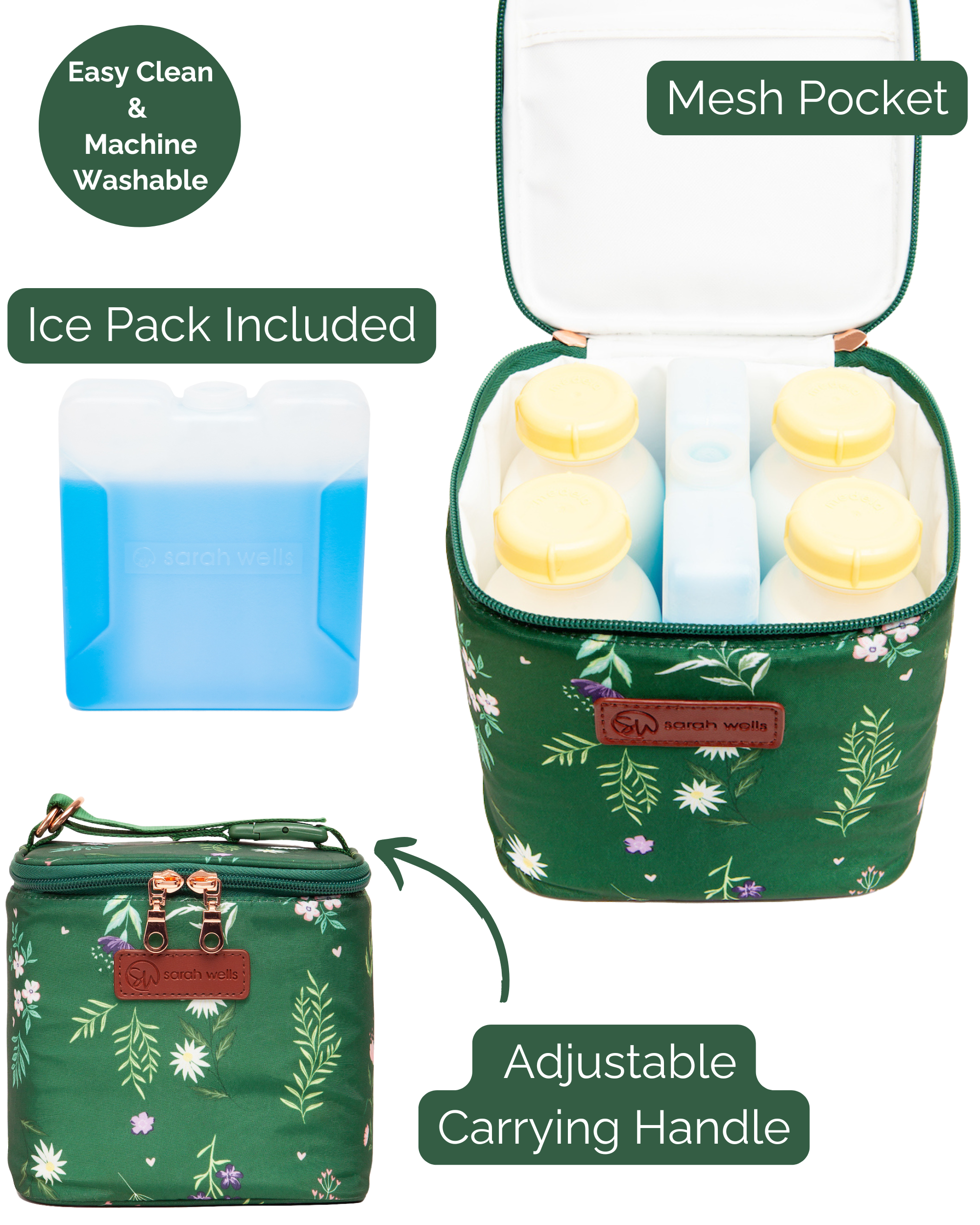 Cold Gold Breastmilk Cooler Bag (Ice Pack Included) (Olive You)
