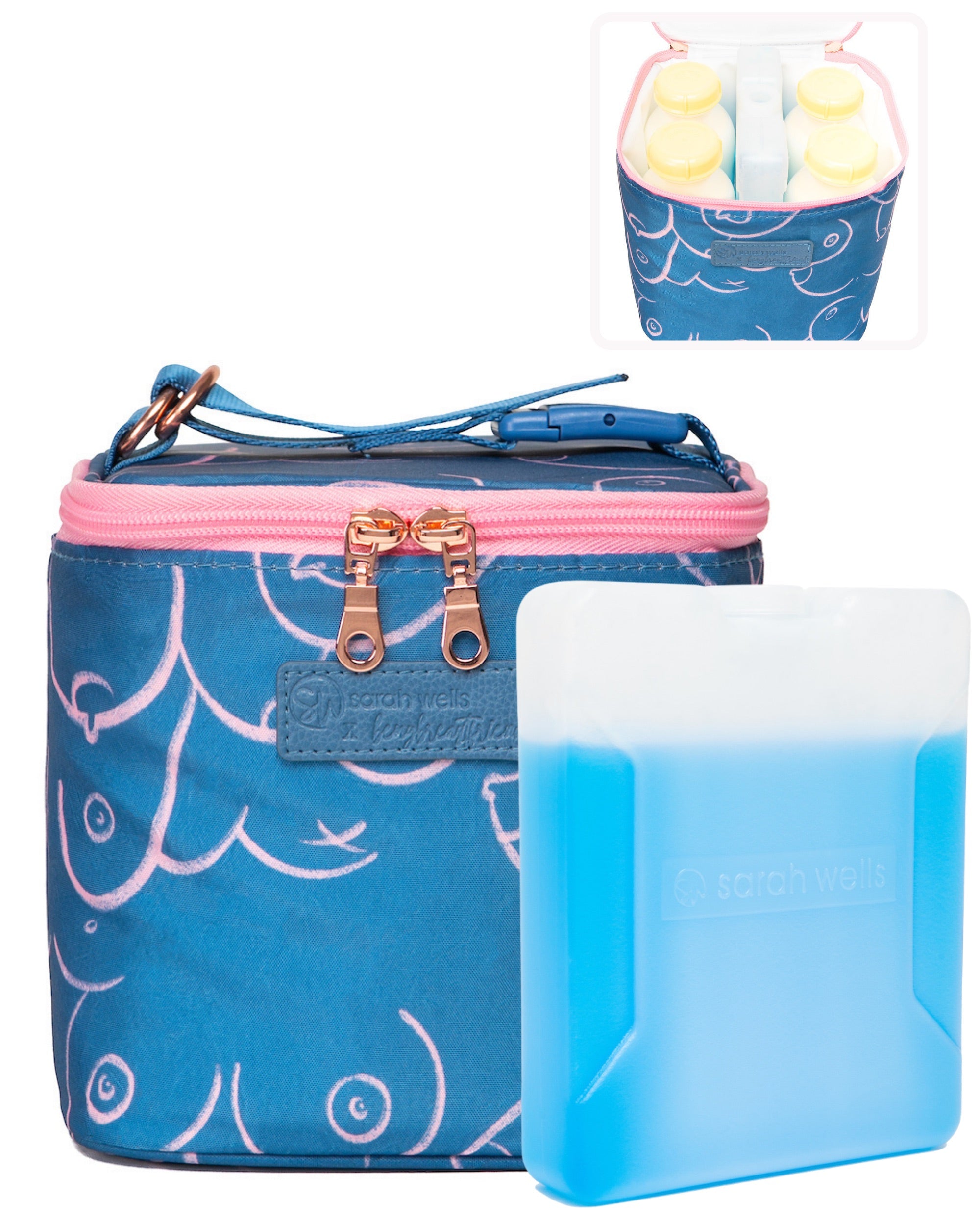 Sarah Wells Cold Gold Breastmilk Cooler – Insulated Milk Storage & Ice Pack – Machine Washable for Moms