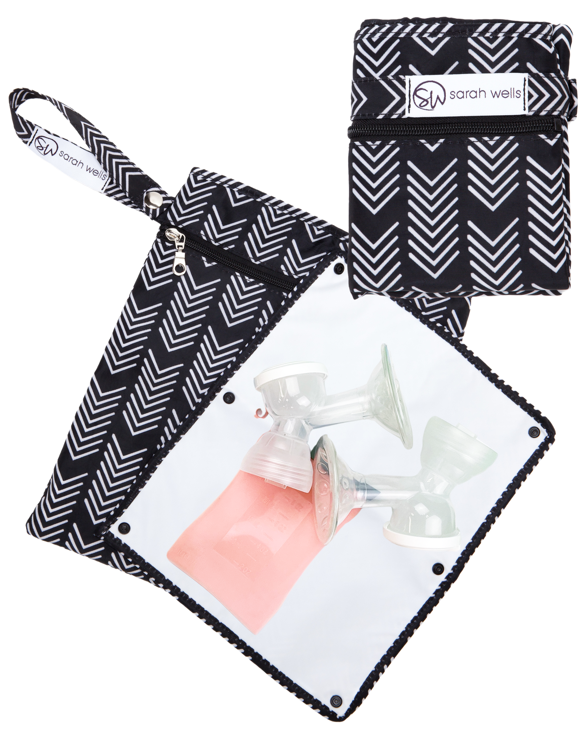 Pumparoo Wet/Dry Bag with Staging Mat® (Black & White)