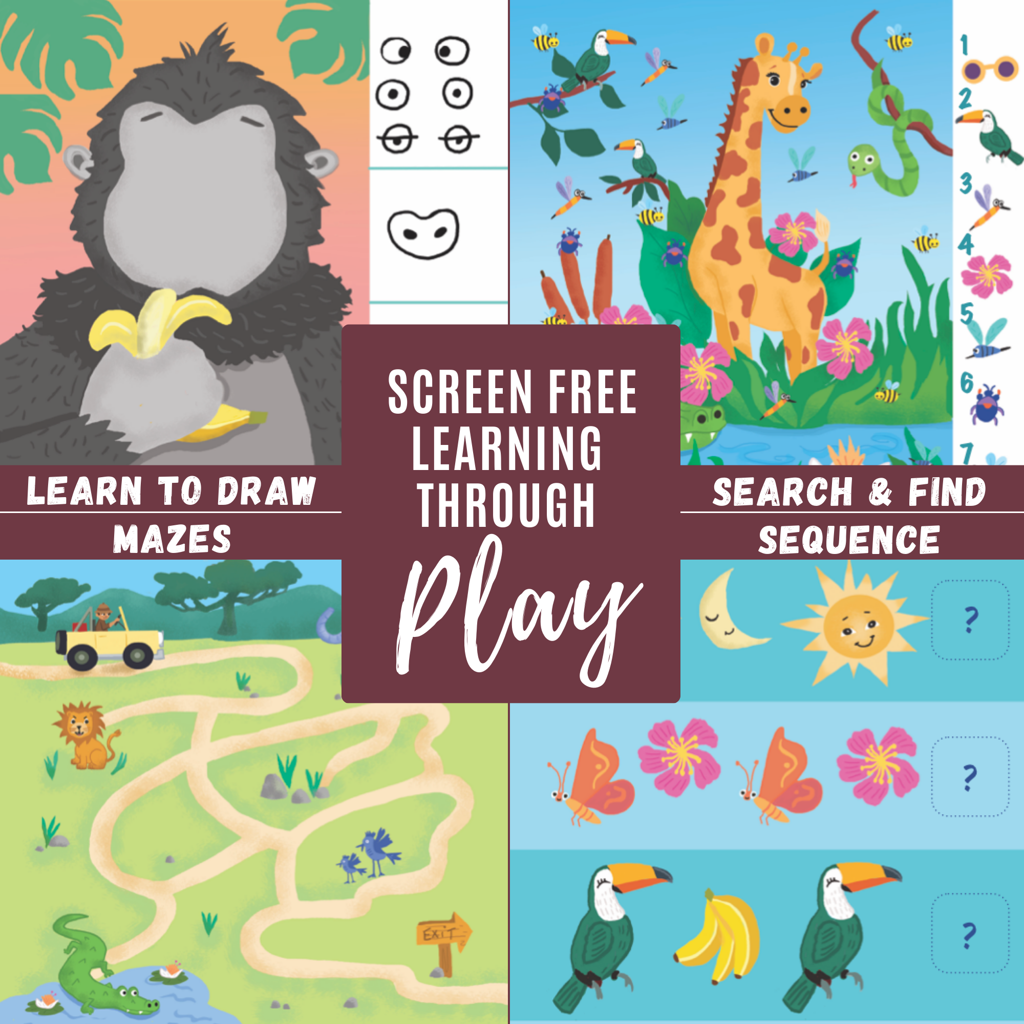 Totebook Kids Dry Erase Activity Kit - Set of 2 Books