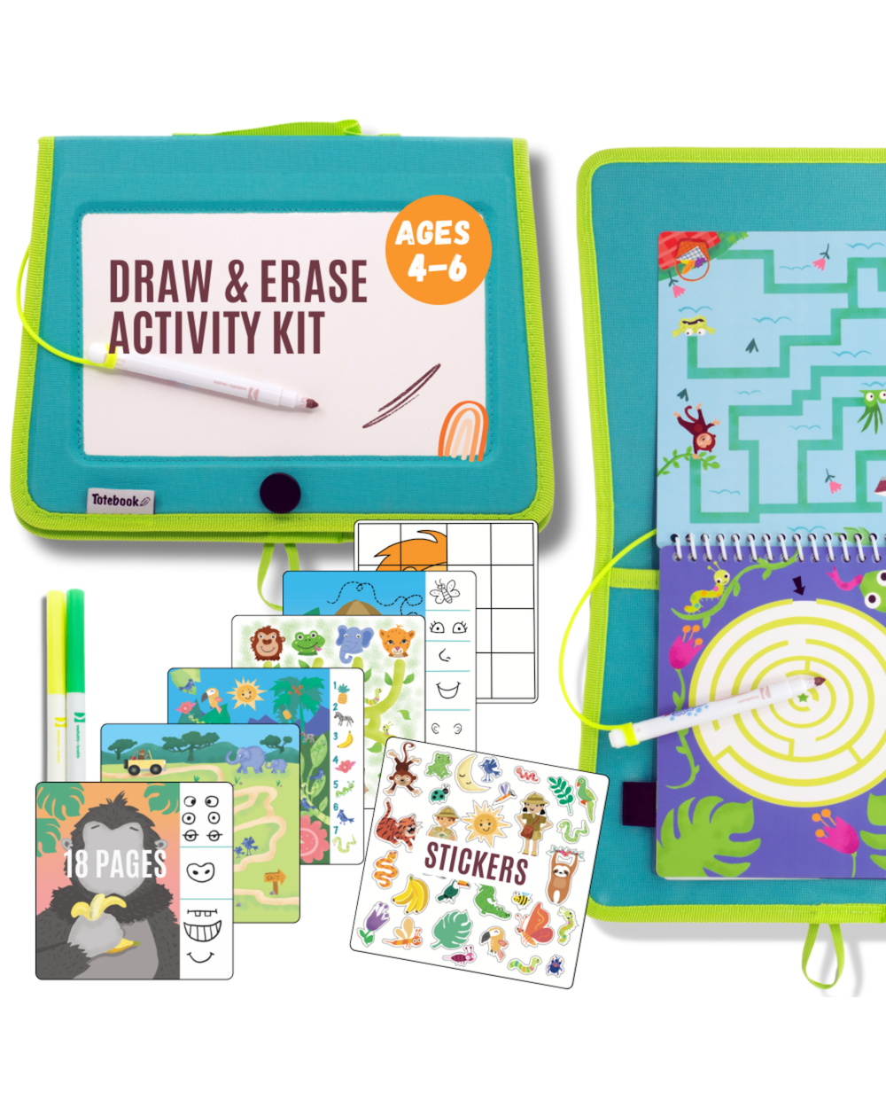 Totebook Kids Dry Erase Travel Activity Book