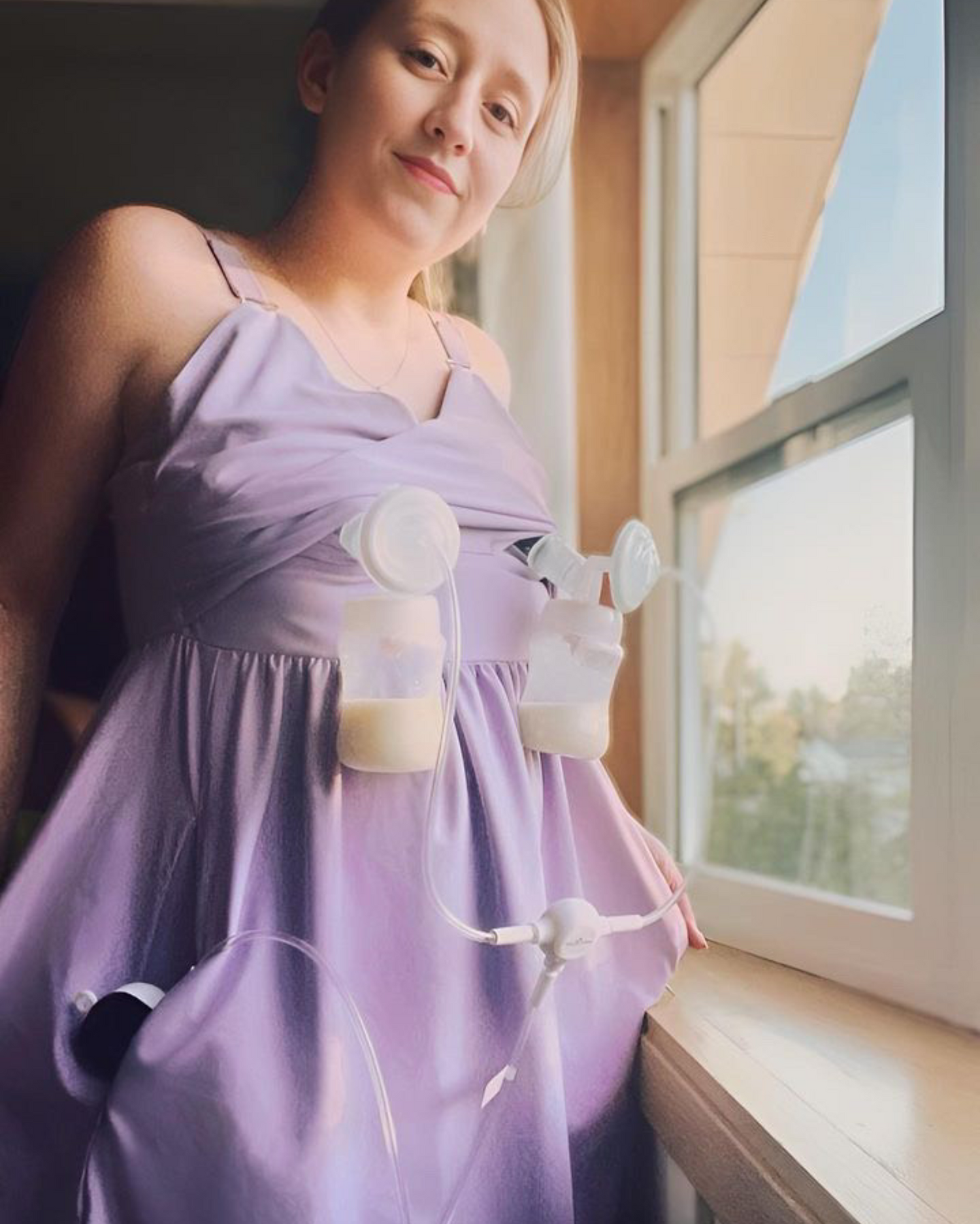 Journey Hands Free Pumping Lounge Dress (Lavender)