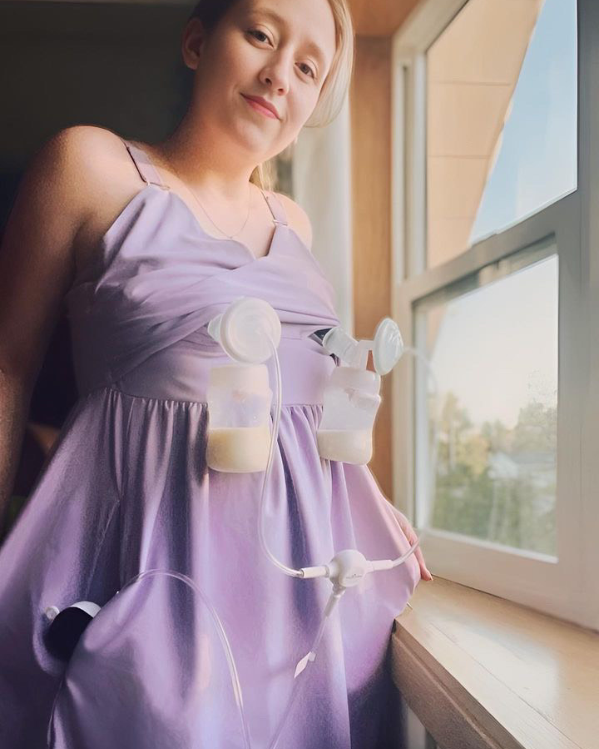 Journey Hands Free Pumping Lounge Dress (Lavender)