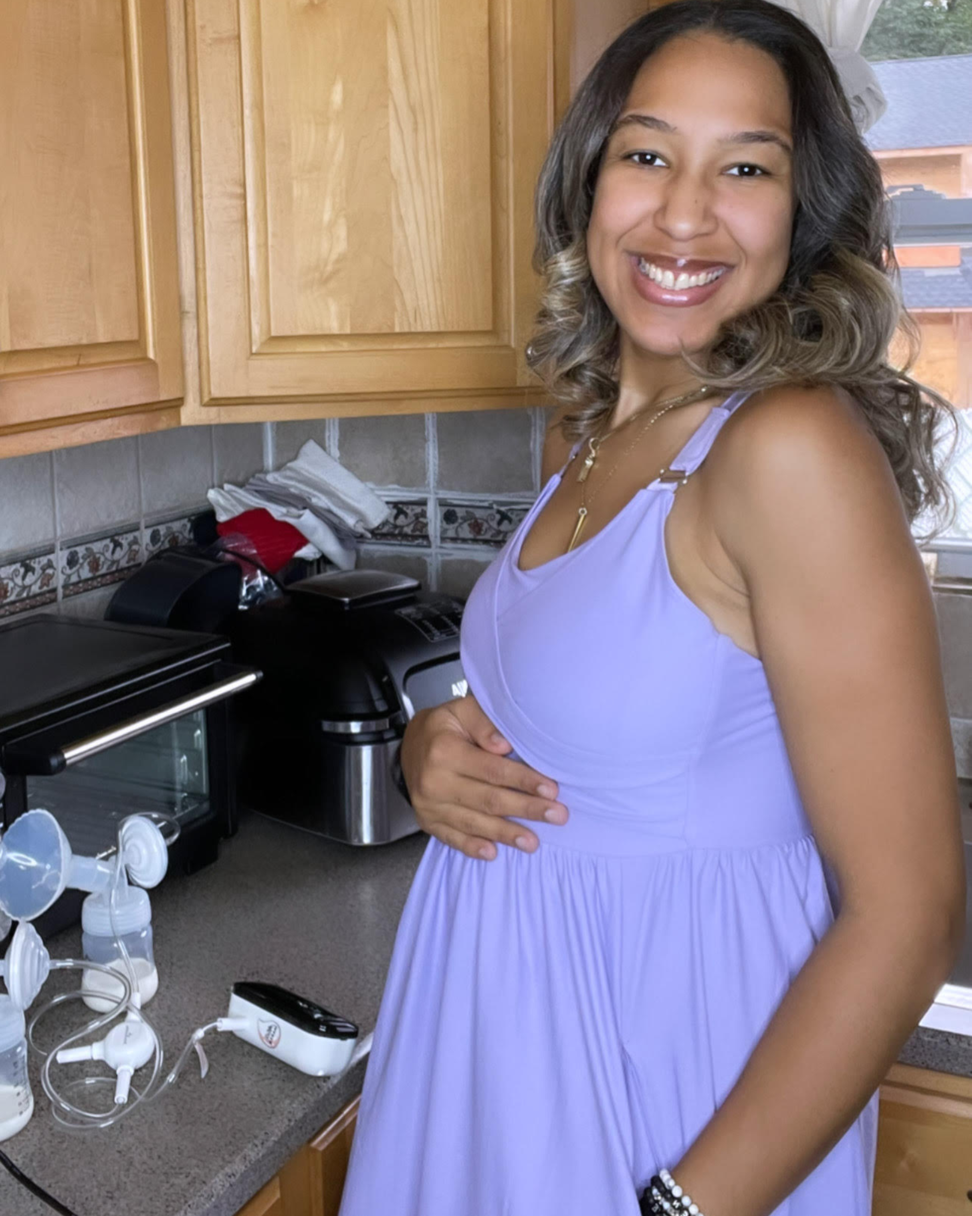 Journey Hands Free Pumping Lounge Dress (Lavender)