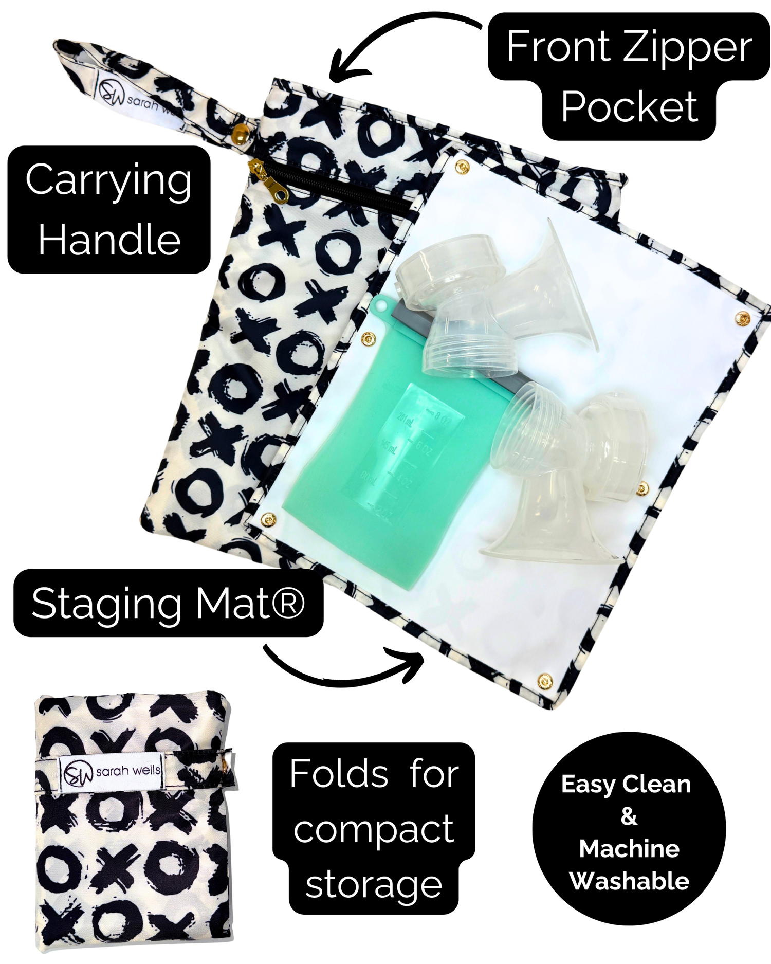 Pumparoo Wet/Dry Bag with Staging Mat® (XOXO)