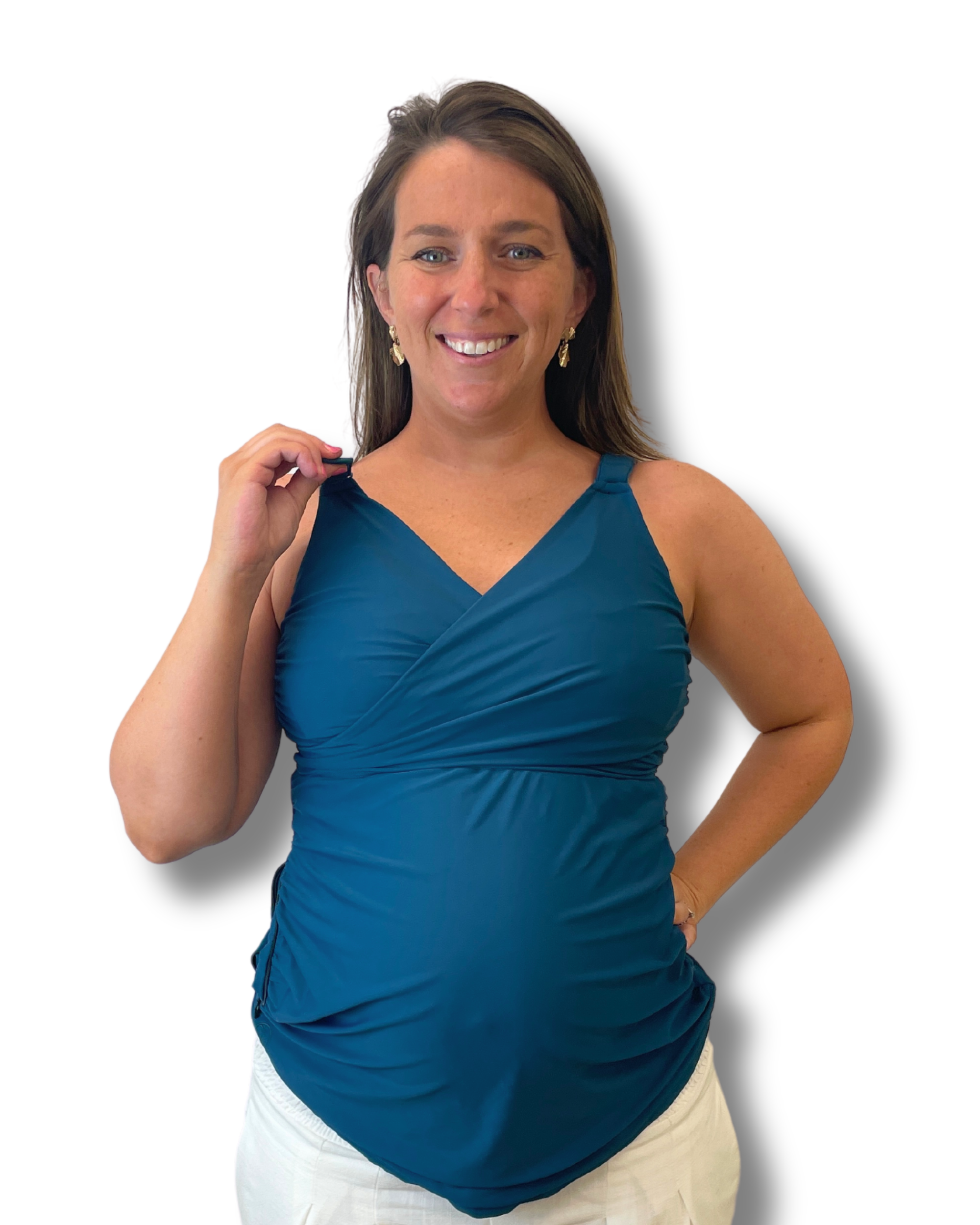 Journey Hands Free Pumping Swim Top (Tidal Blue)