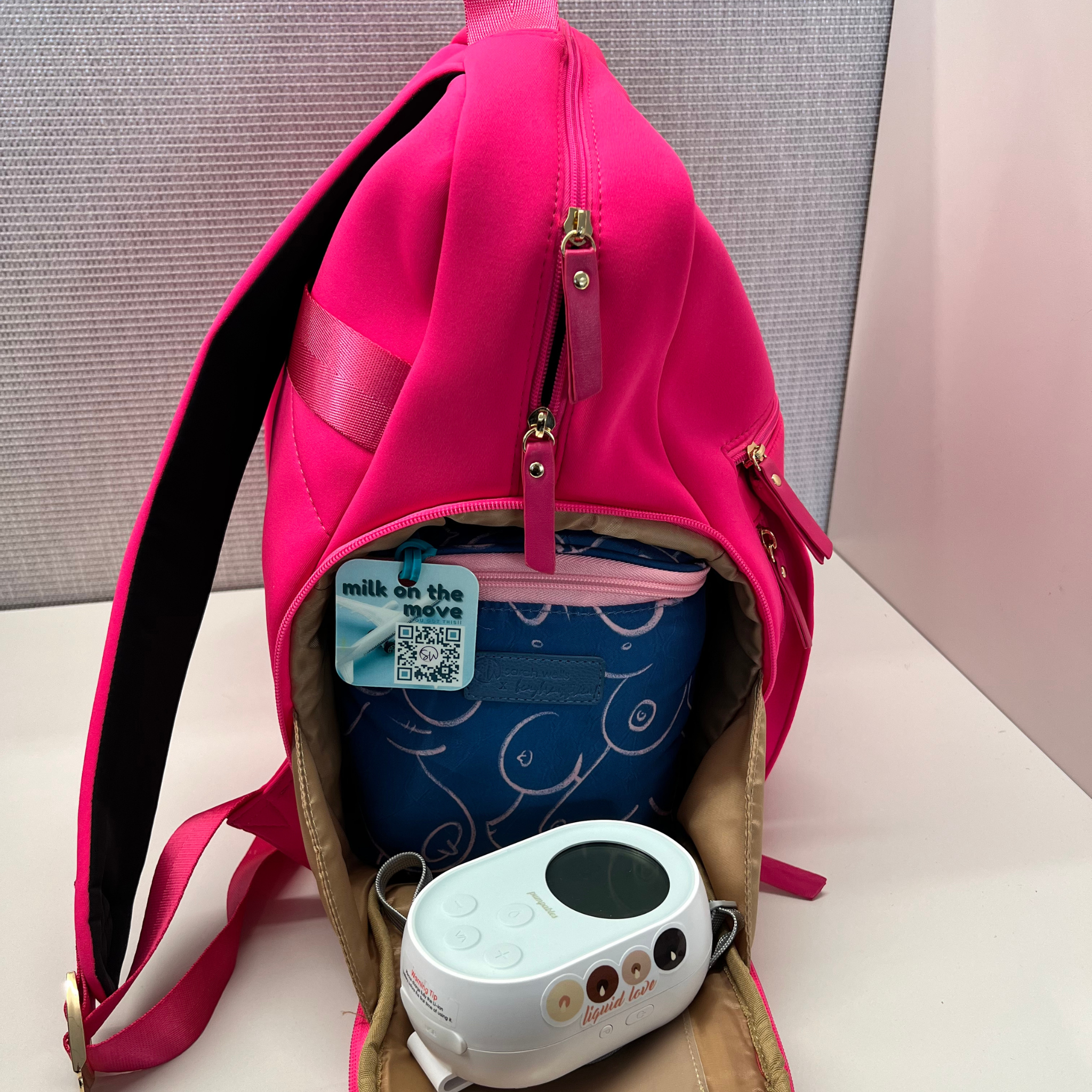 Fiona Breast Pump Backpack (Hot Pink)