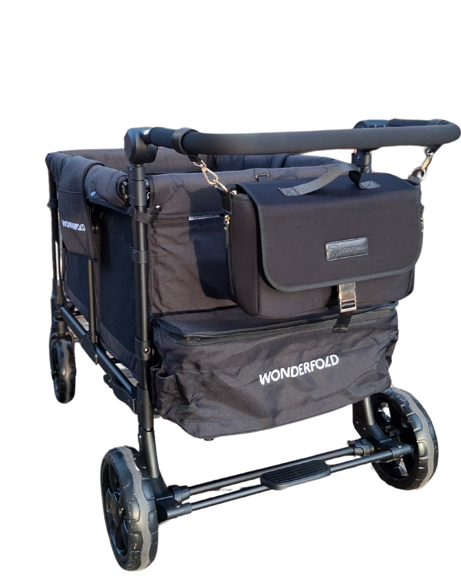 Maddy Stroller Caddy & Pump Bag (Black)