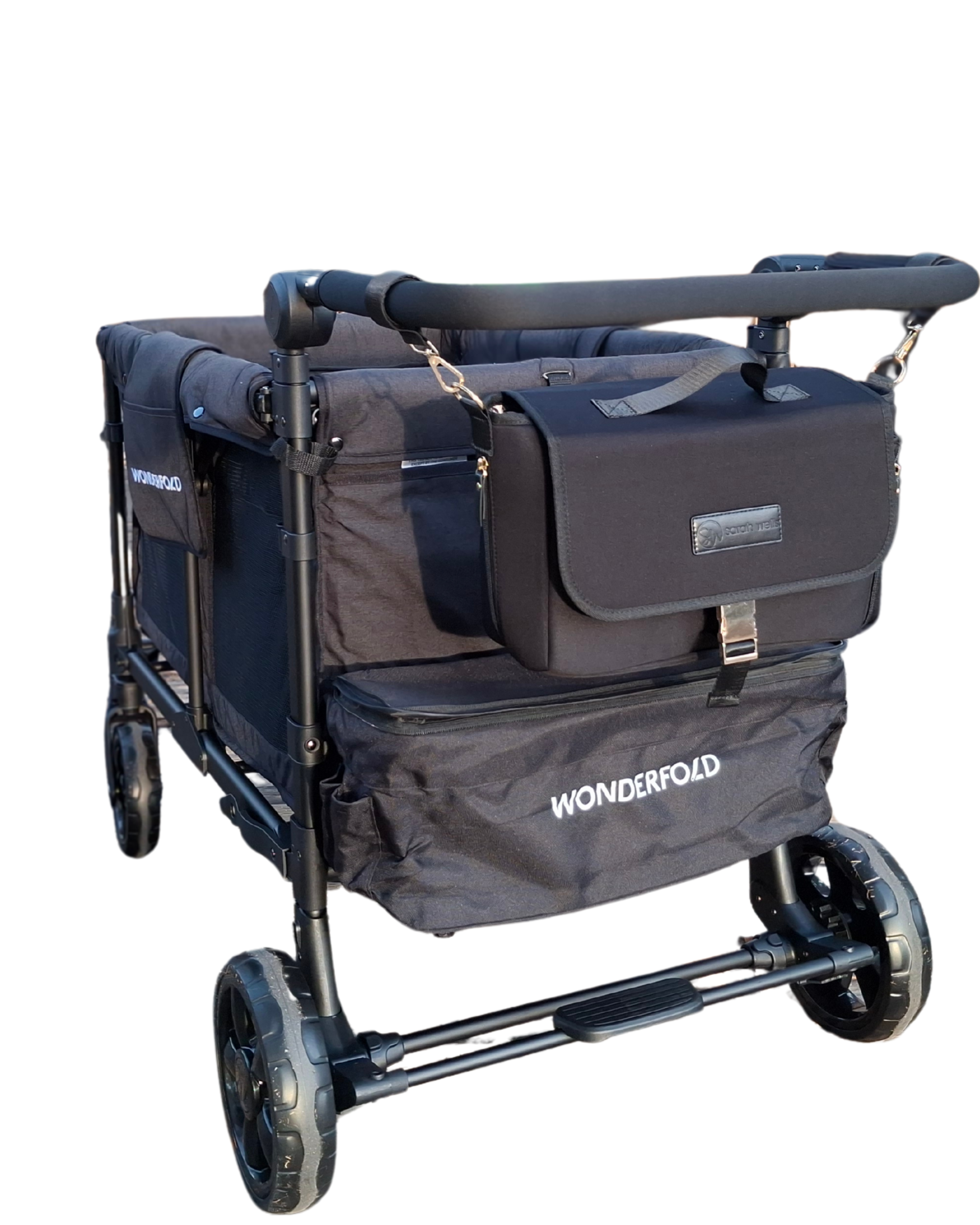 Maddy Stroller Caddy & Pump Bag (Black)