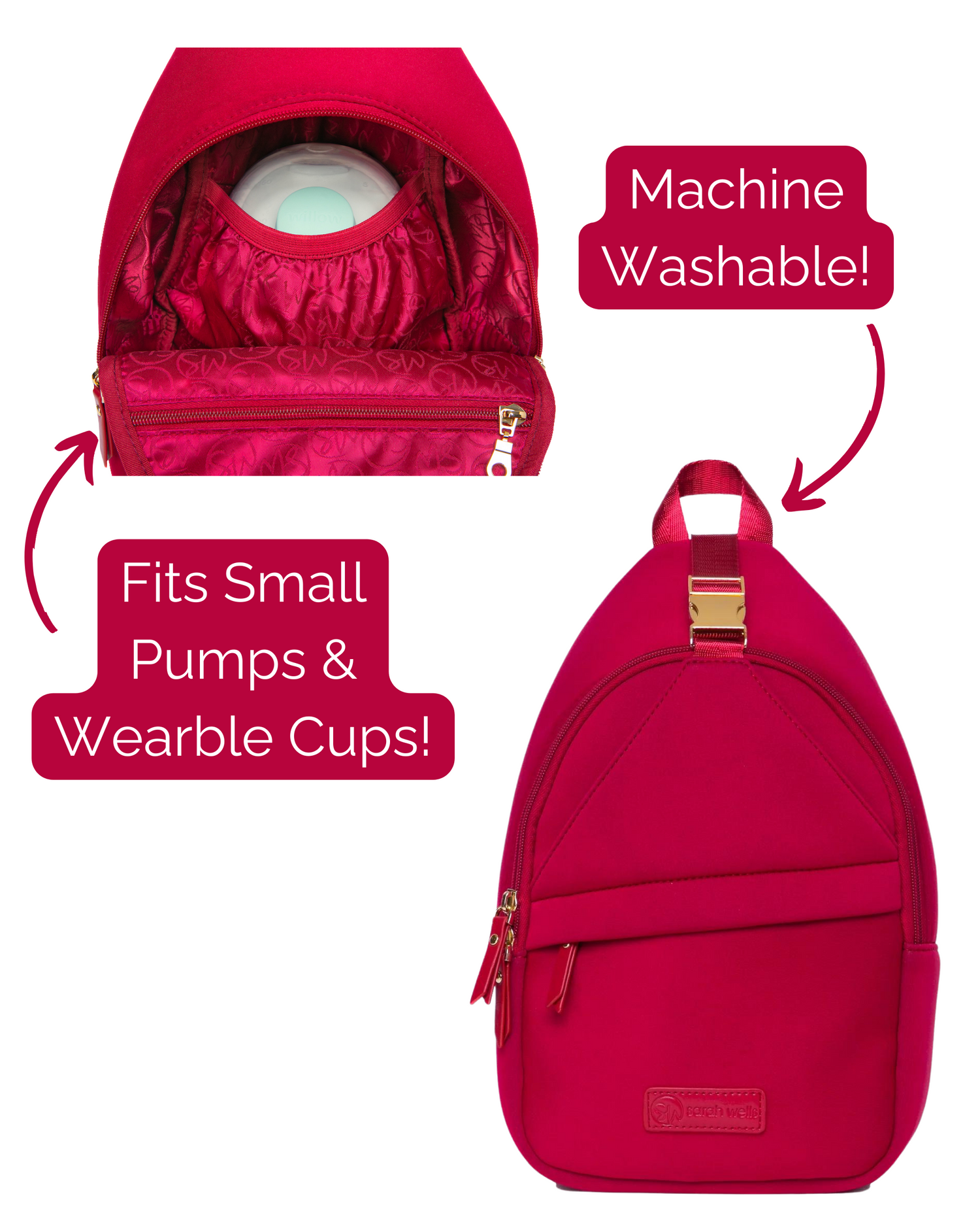 Allie Breast Pump Sling Bag (Ruby)