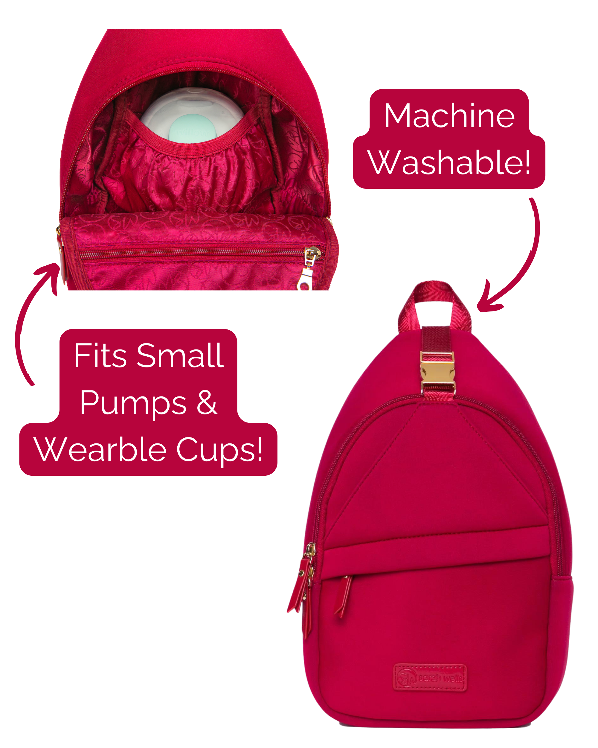 Allie Breast Pump Sling Bag (Ruby)