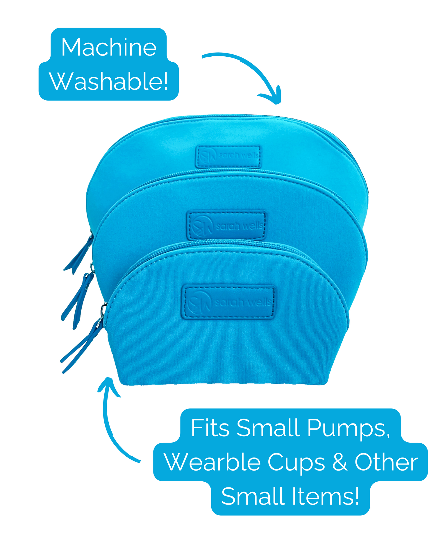 PackSWell Breast Pump Accessory Organizer Bags (Sky)