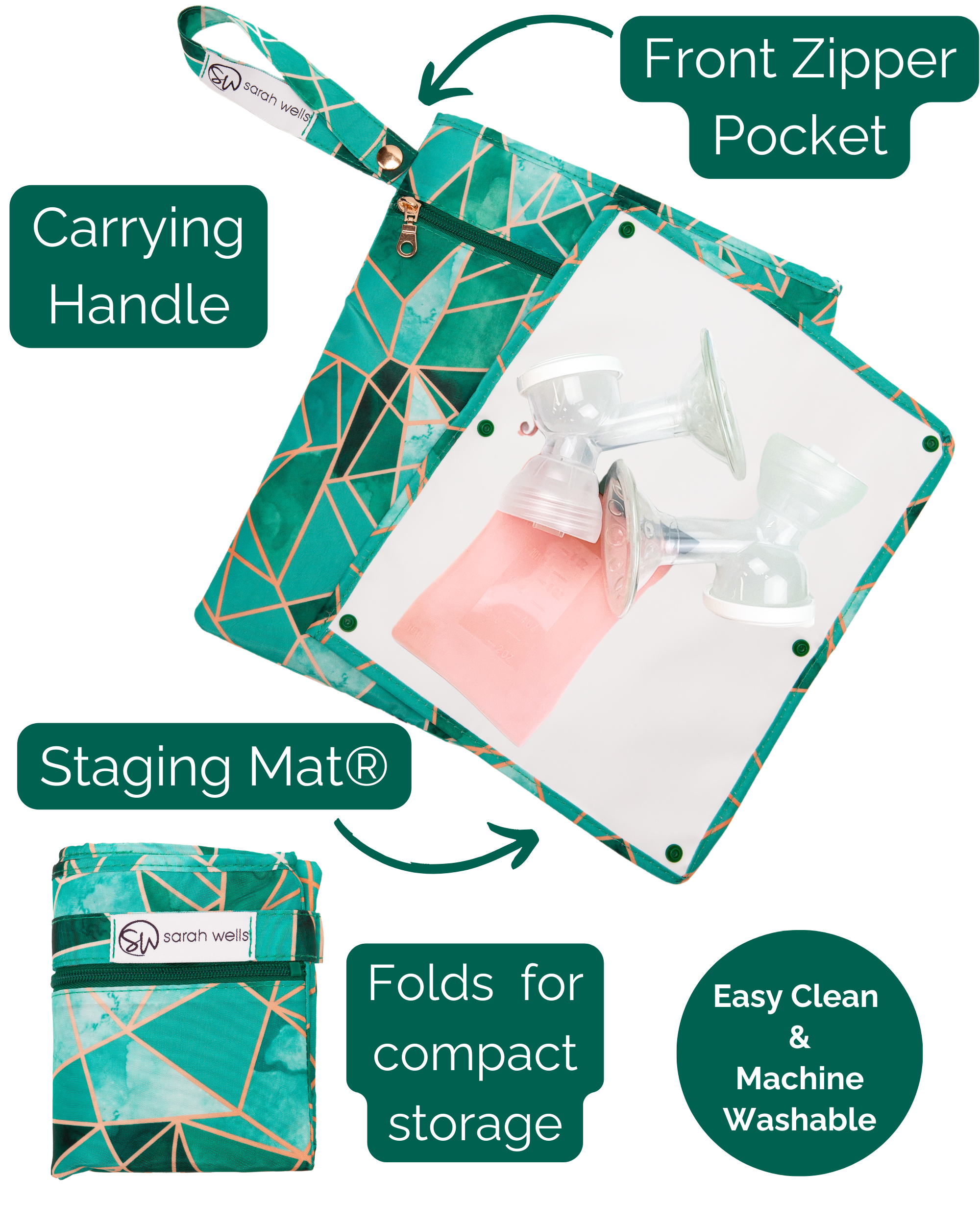 Pumparoo Wet/Dry Bag with Staging Matยฎ (Mosaic)