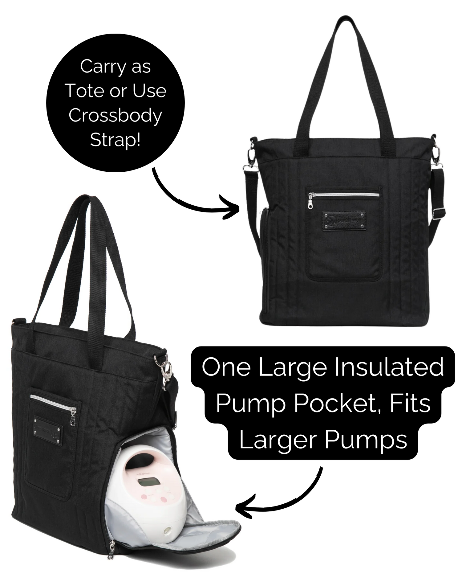 Suzy Breast Pump Tote (Black)