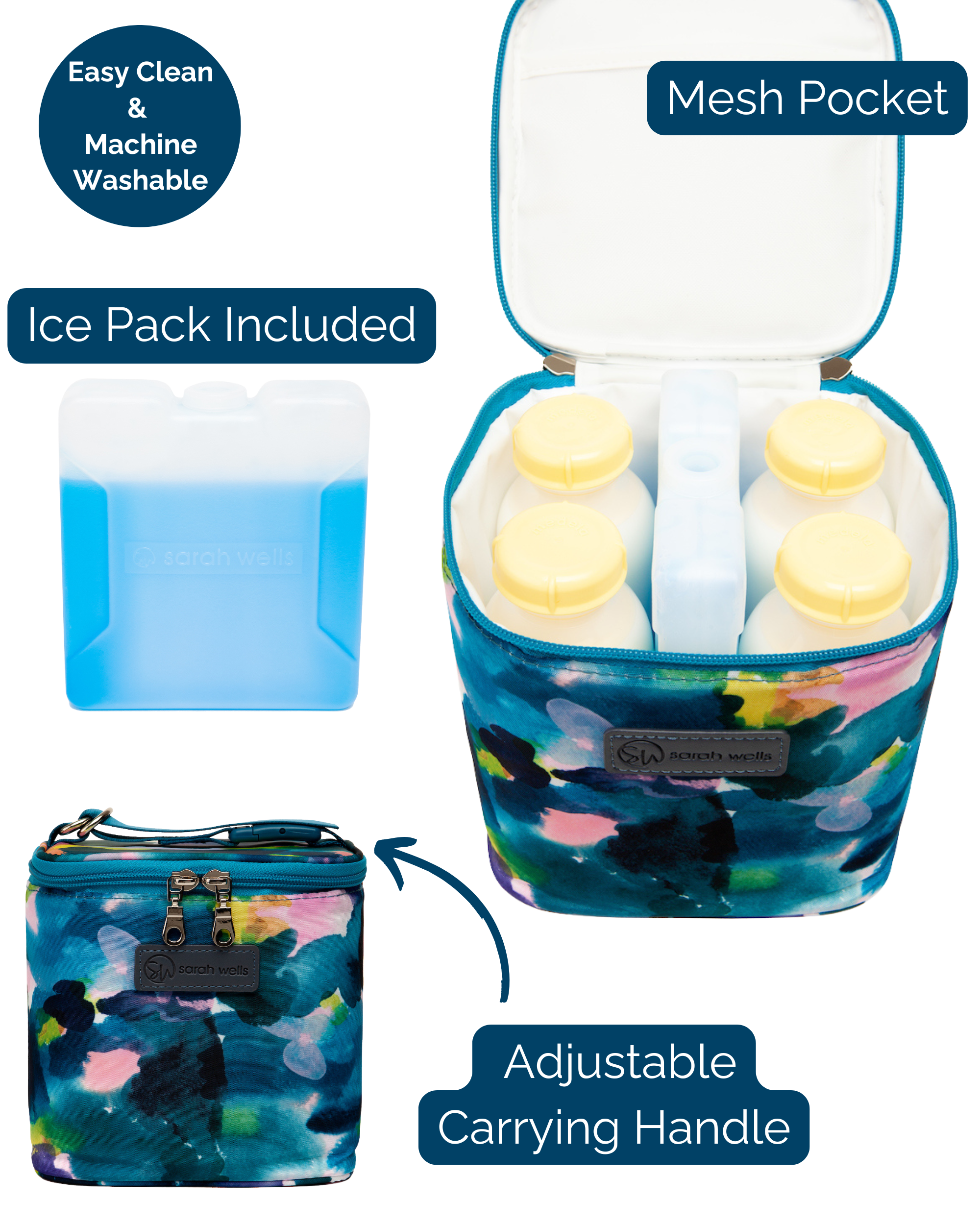 Cold Gold Breastmilk Cooler Bag (Ice Pack Included) (Aquarelle)