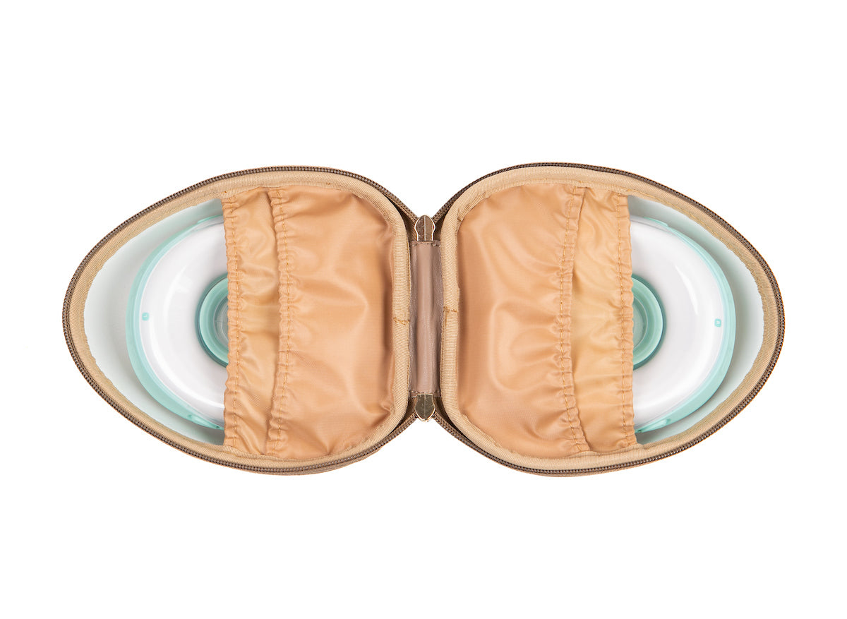 Milkwear Case for Wearable Pumps (Latte w/Berry Bloom Straps)