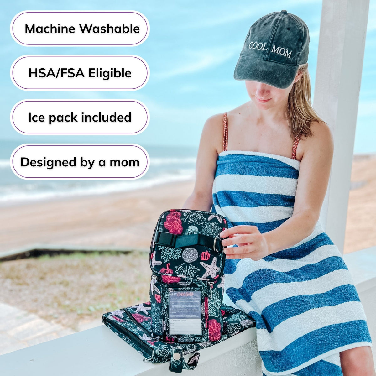 Sarah Wells Cold Gold Breastmilk Cooler – Insulated Milk Storage & Ice Pack – Machine Washable for Moms