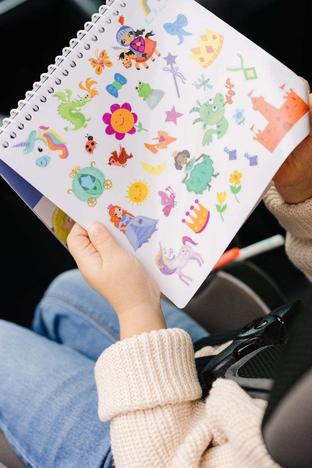 Small 7" Dry Erase Activity Book (incl. 2 Washable Markers & Reusable Stickers)