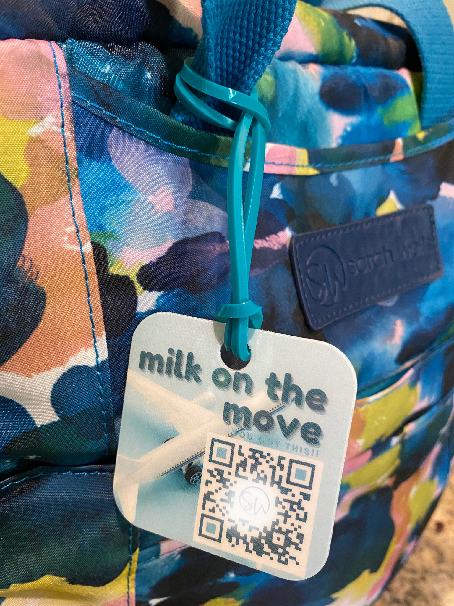 Sarah Wells Milk on the Move Luggage Tag