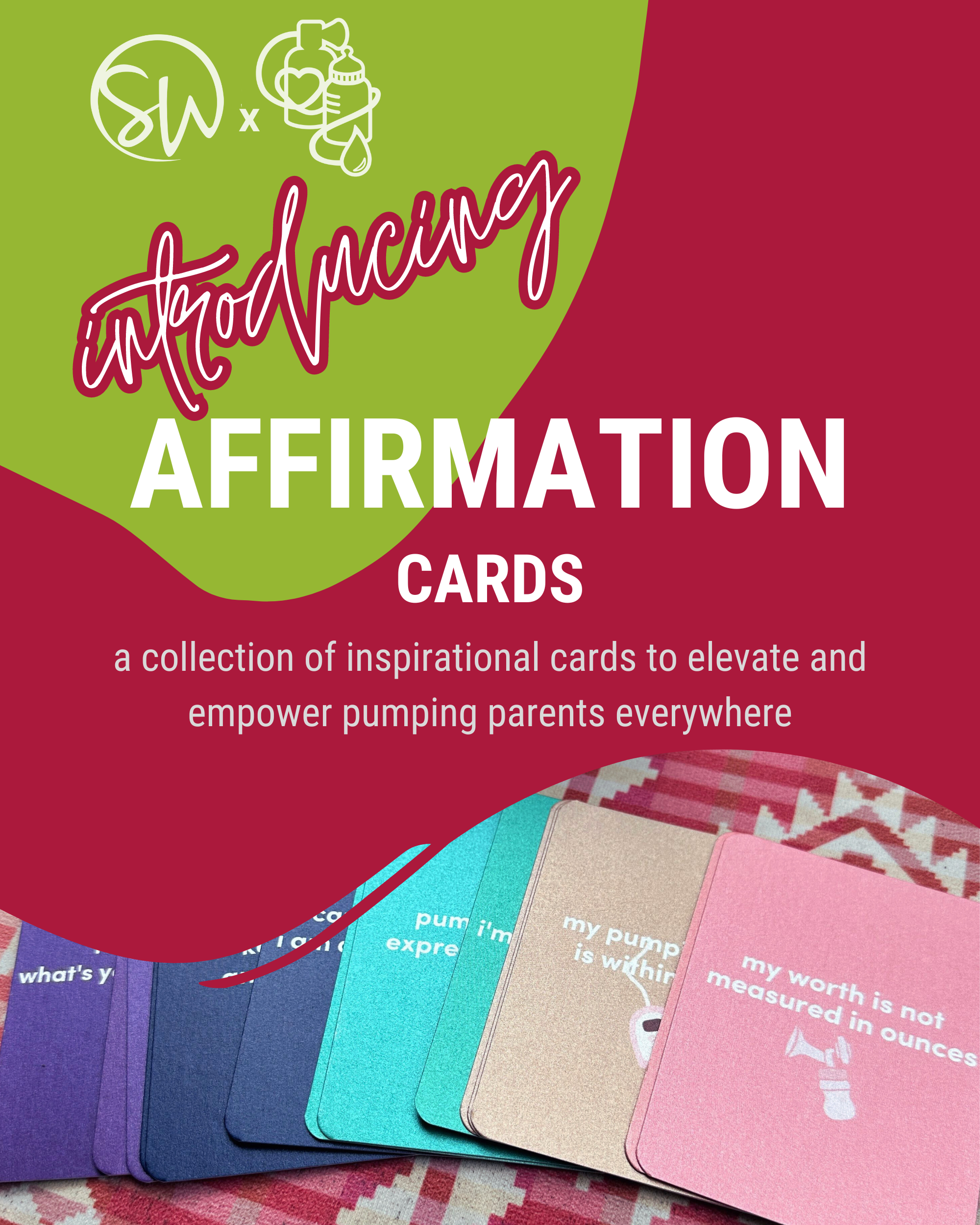 Affirmation Cards with Wood Stand x Pump_Momma_Pump