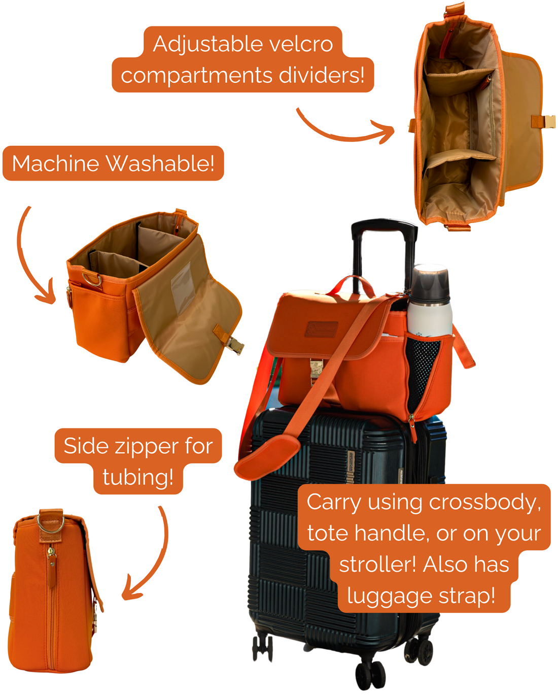 Maddy Caddy Pump Tote (Orange) Wholesale