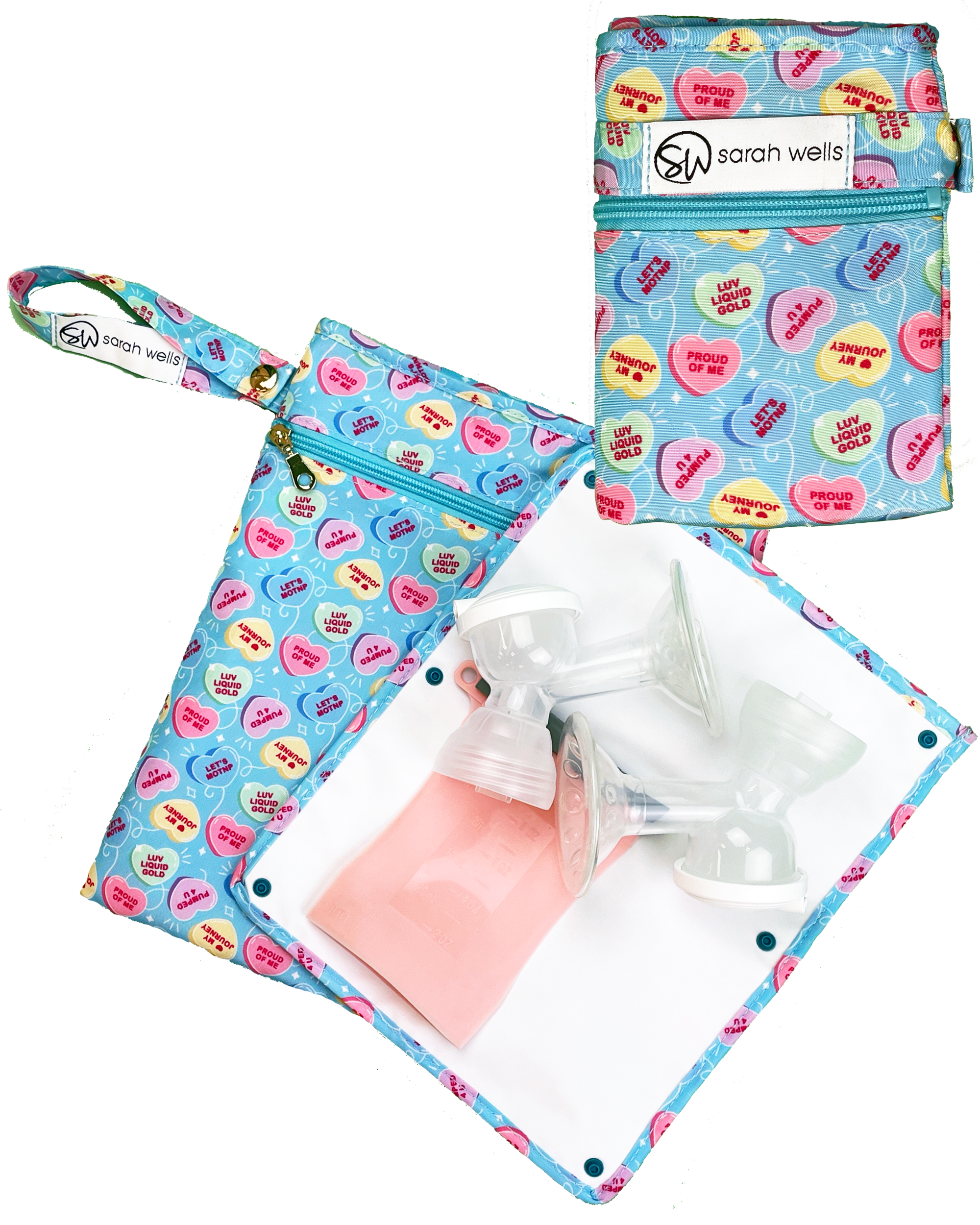 Pumparoo Wet/Dry Bag with Staging Mat® (Candy Conversation Hearts)