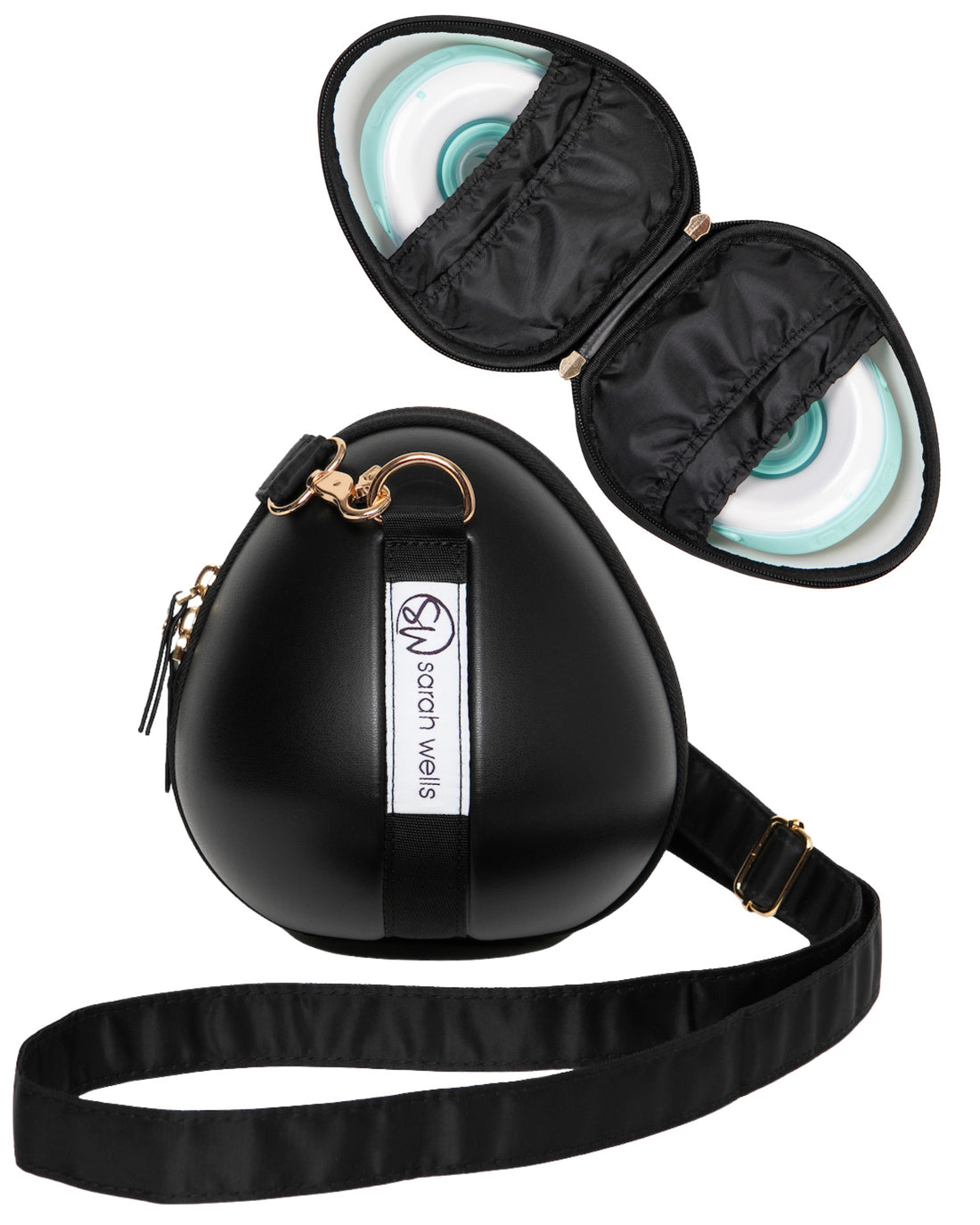 Sarah Wells Milkwear Wearable Pump Case – Hard Shell Organizer &amp; Strap – Fits Most Wearable Pumps