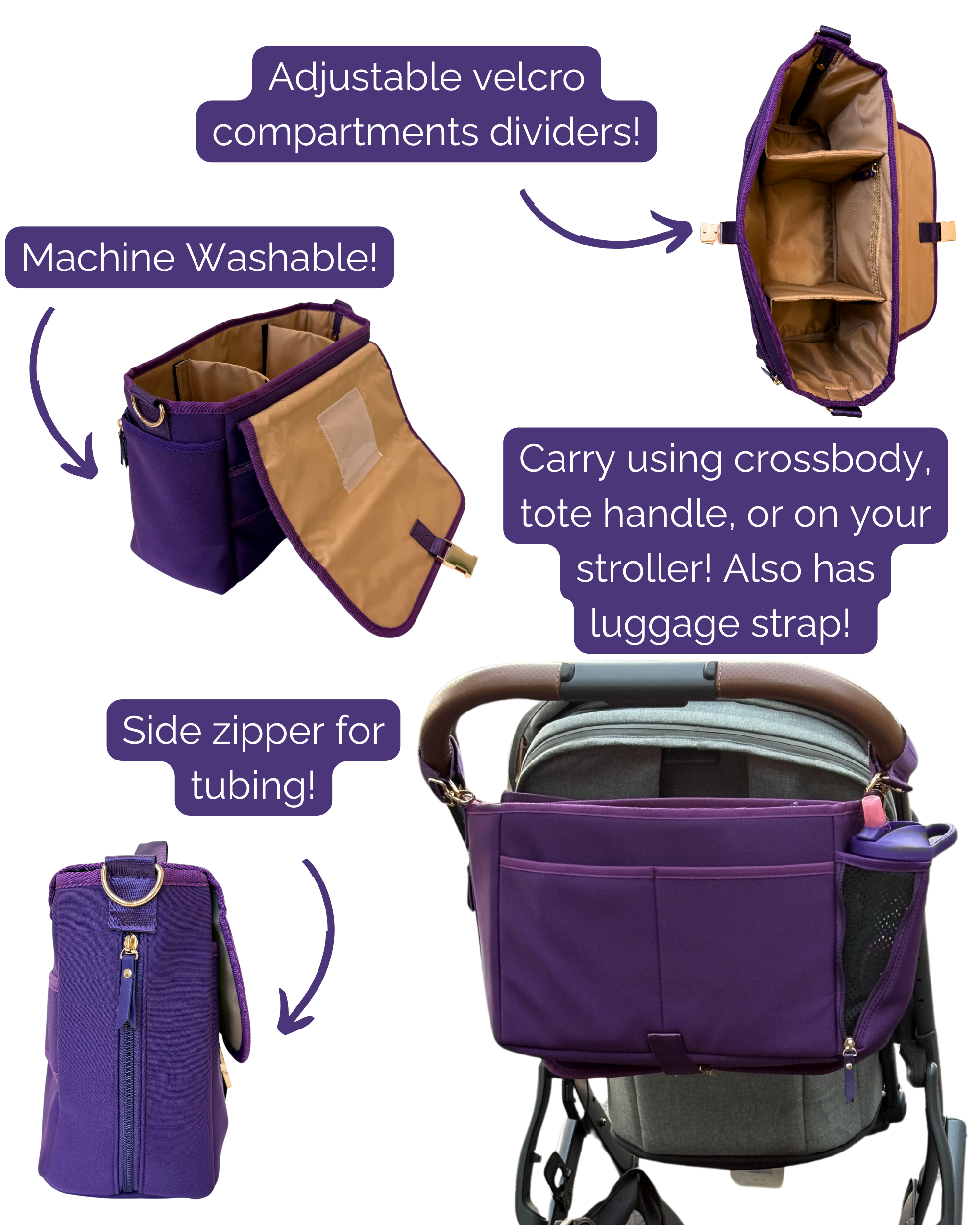 Maddy Caddy Pump Tote (Purple) Wholesale