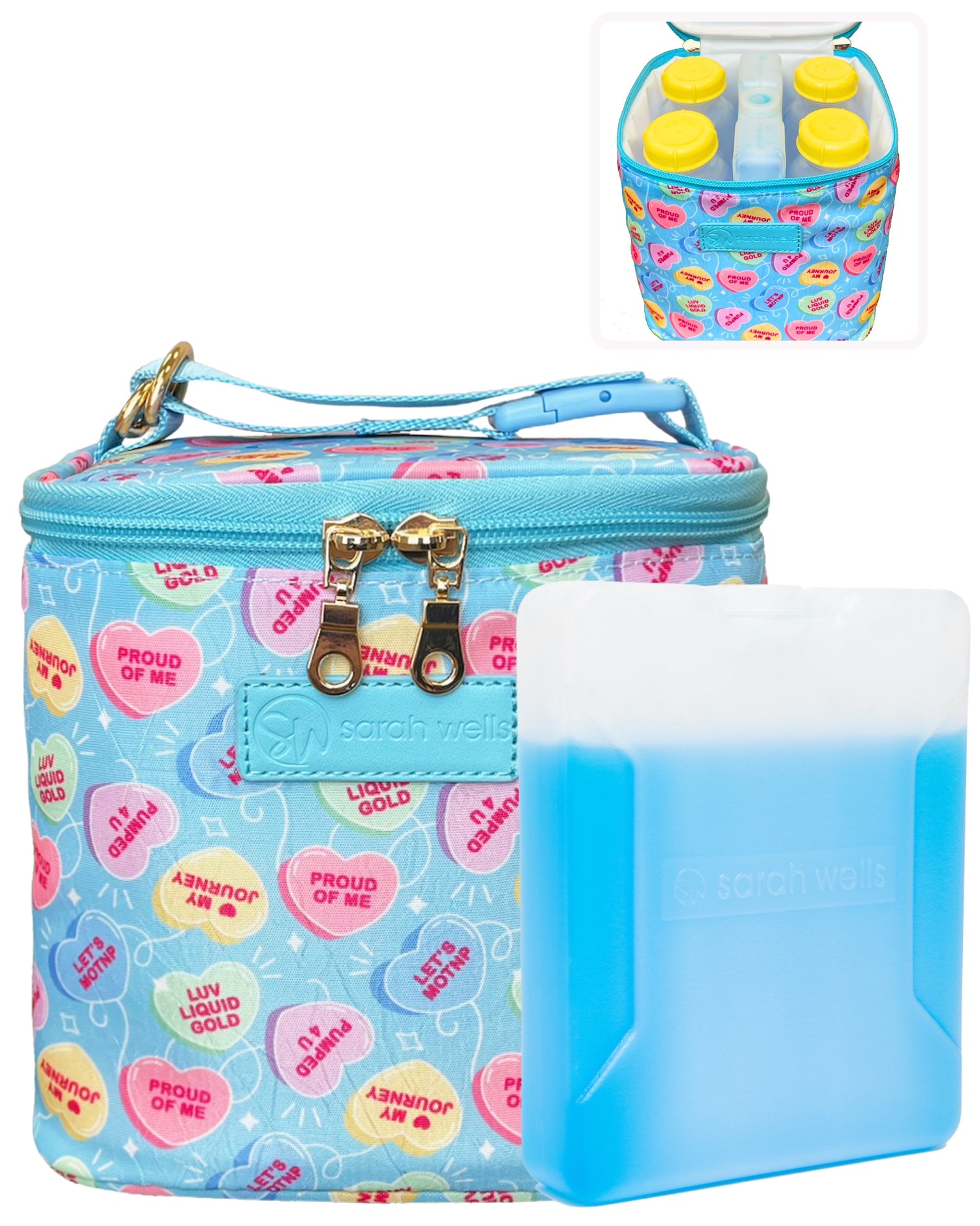 Sarah Wells Cold Gold Breastmilk Cooler – Insulated Milk Storage &amp; Ice Pack – Machine Washable for Moms