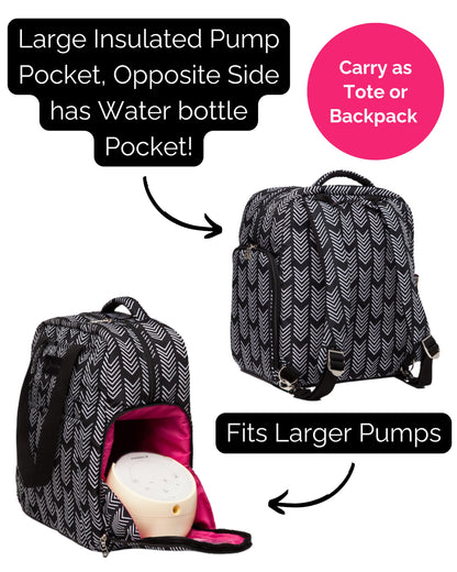 Sarah Wells Kelly Breast Pump Backpack &amp; Tote  – Insulated Pocket, Laptop Sleeve &amp; Easy-Clean Interior – Fits All Pumps for Moms