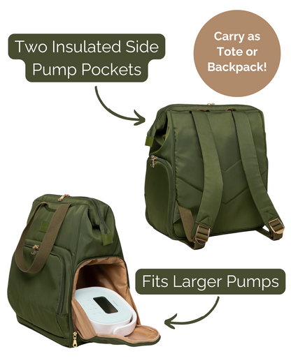 Norah Breast Pump Backpack (Olive)