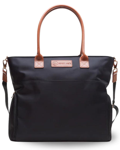 Sarah Wells Abby Breast Pump Tote – Real Leather Straps – Insulated Pockets, Laptop Storage &amp; Easy-Clean Interior