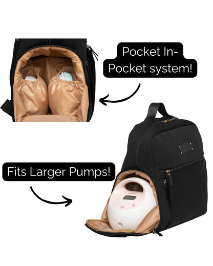 Sarah Wells Fiona Breast Pump Backpack – Neoprene, Machine Washable Bag with Insulated Storage, Laptop Sleeve &amp; Straps