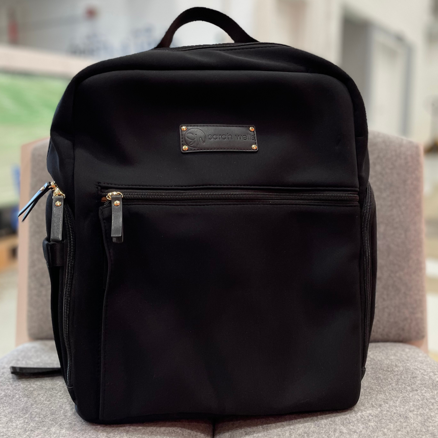 adrienne vittadini backpack black leather Sarah Wells Fiona Breast Pump Backpack Black