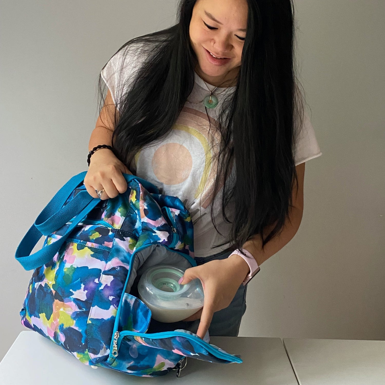 Sarah Wells Kelly Breast Pump Backpack &amp; Tote  – Insulated Pocket, Laptop Sleeve &amp; Easy-Clean Interior – Fits All Pumps for Moms