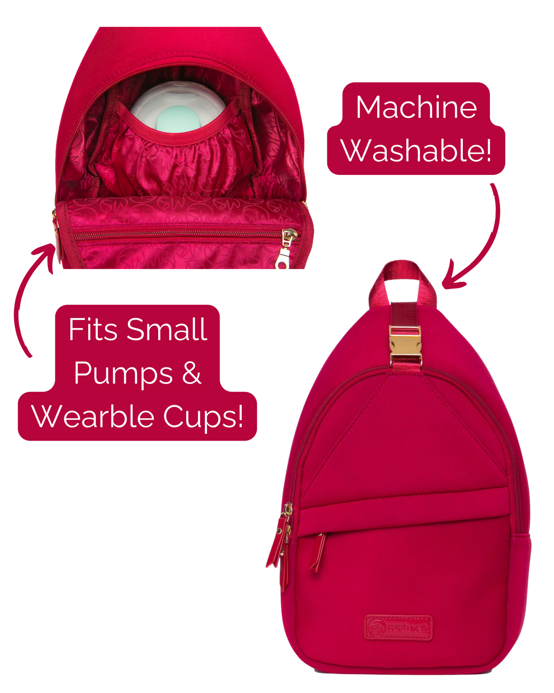 Allie Breast Pump Sling Bag (Ruby)