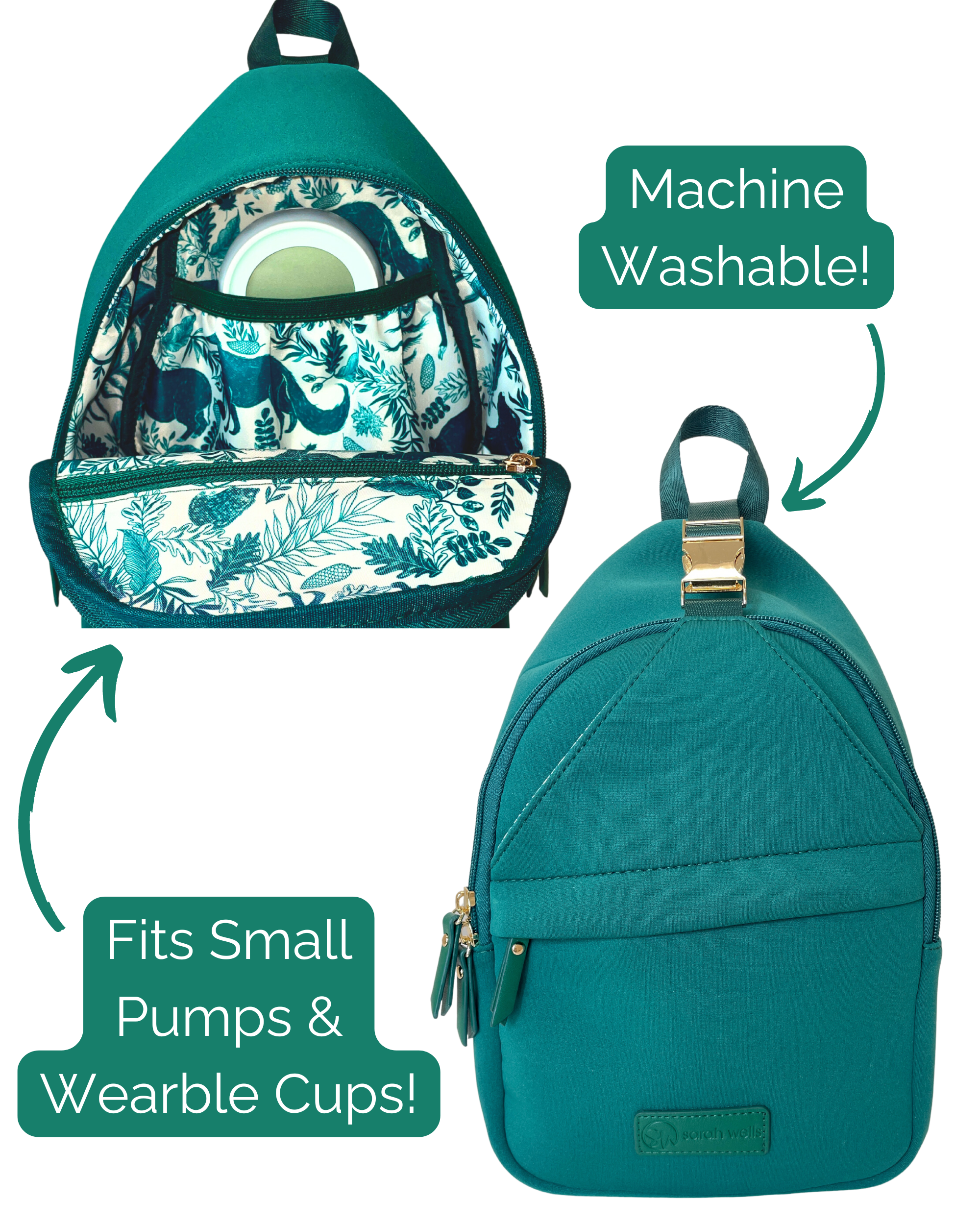 Allie Breast Pump Sling Bag (Forrest Green)