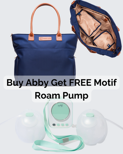 Abby Breast Pump Tote (Navy) Get a Motif Roam FREE