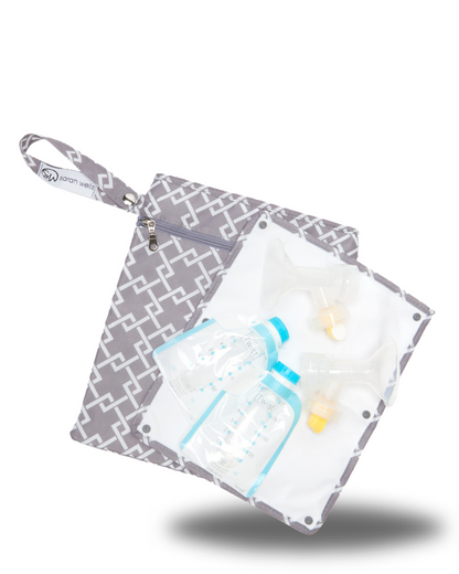 Sarah Wells Pumparoo Wet/Dry Bag – Compact Pump Parts Organizer with Waterproof Compartment &amp; Staging Mat – Machine Washable