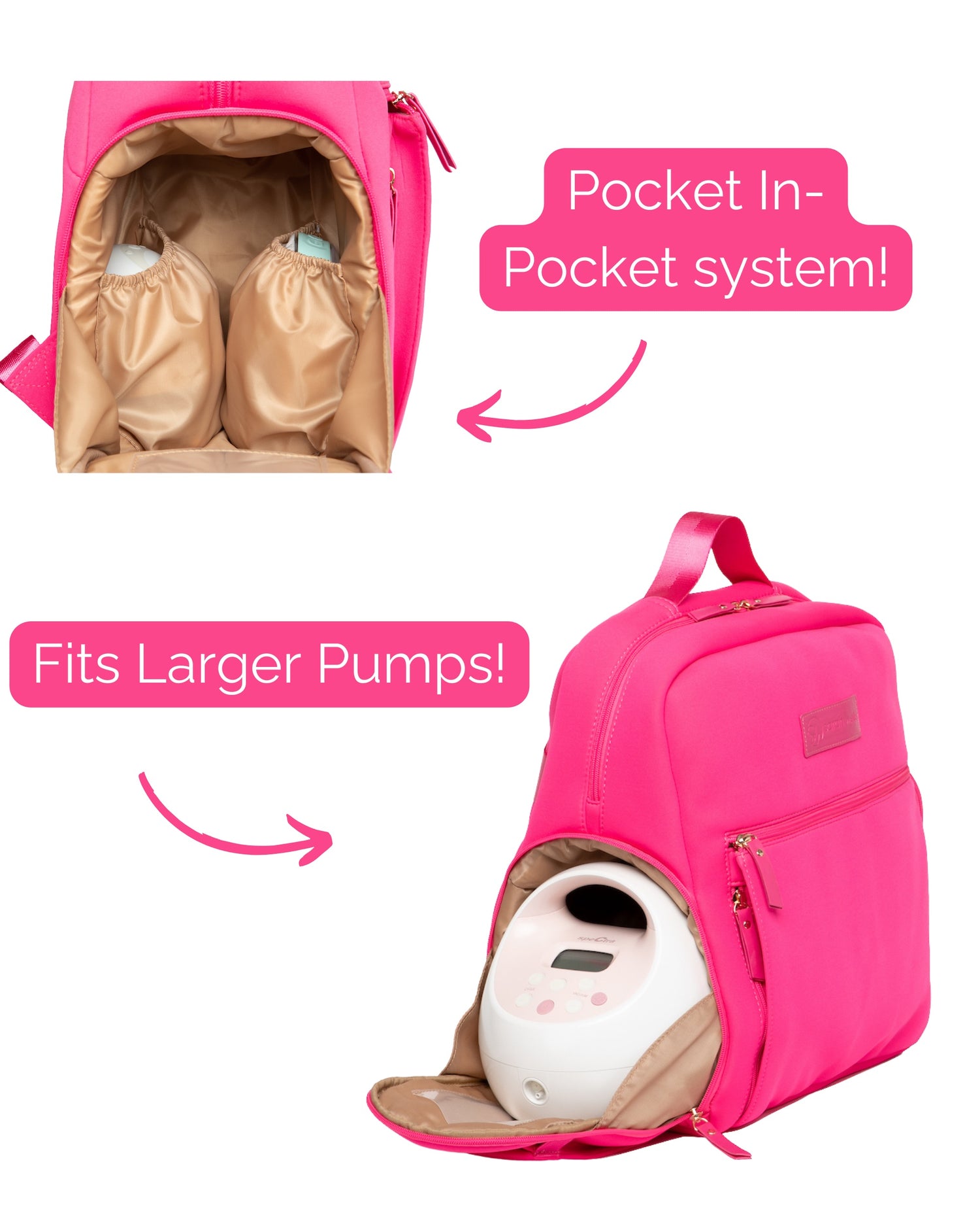 Sarah Wells Fiona Breast Pump Backpack – Neoprene, Machine Washable Bag with Insulated Storage, Laptop Sleeve &amp; Straps