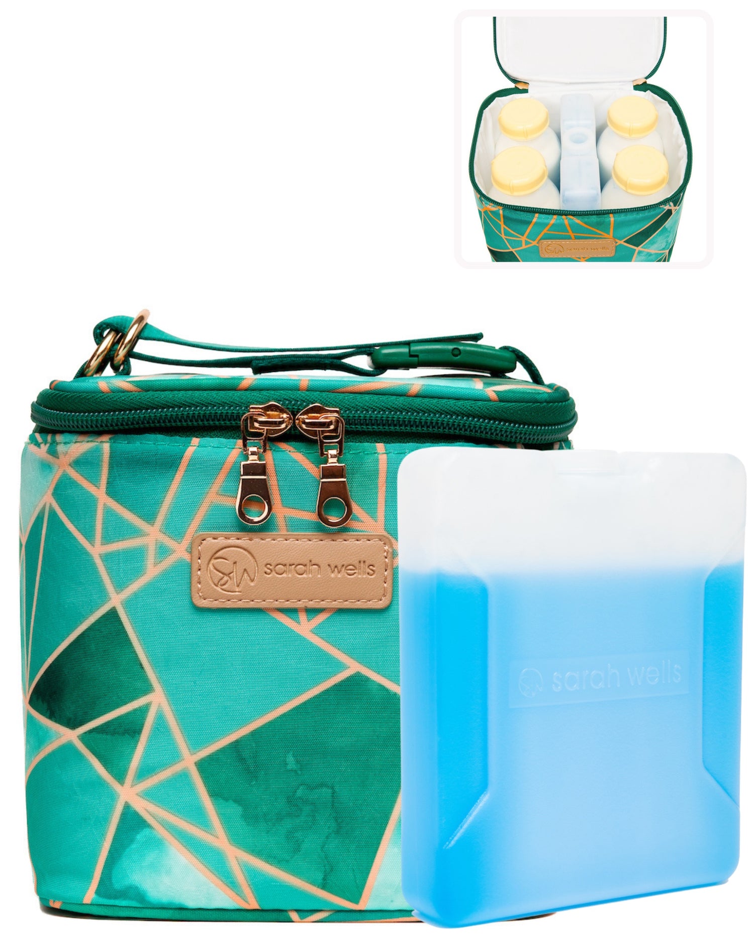 Sarah Wells Cold Gold Breastmilk Cooler – Insulated Milk Storage &amp; Ice Pack – Machine Washable for Moms