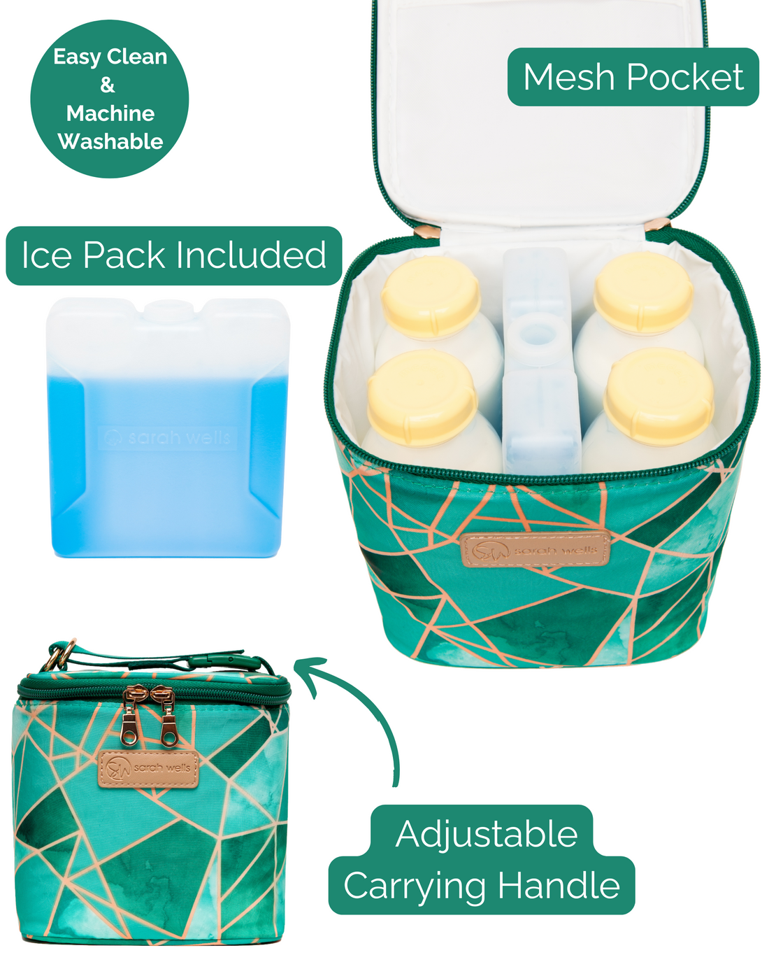 Cold Gold Breastmilk Cooler Bag (Ice Pack Included) (Mosaic)