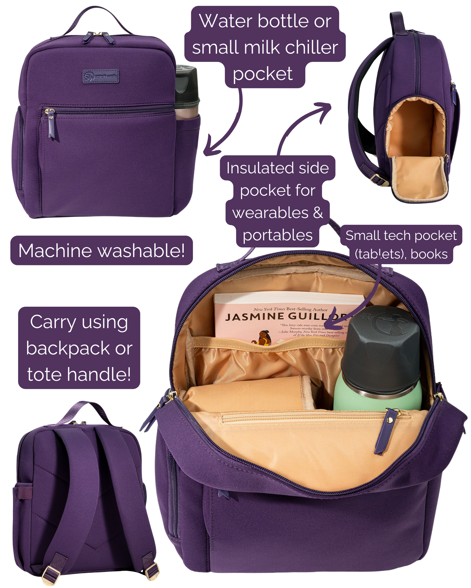 best mini backpack for moms Fifi Mini Backpack (Purple) – Sarah Wells Bags