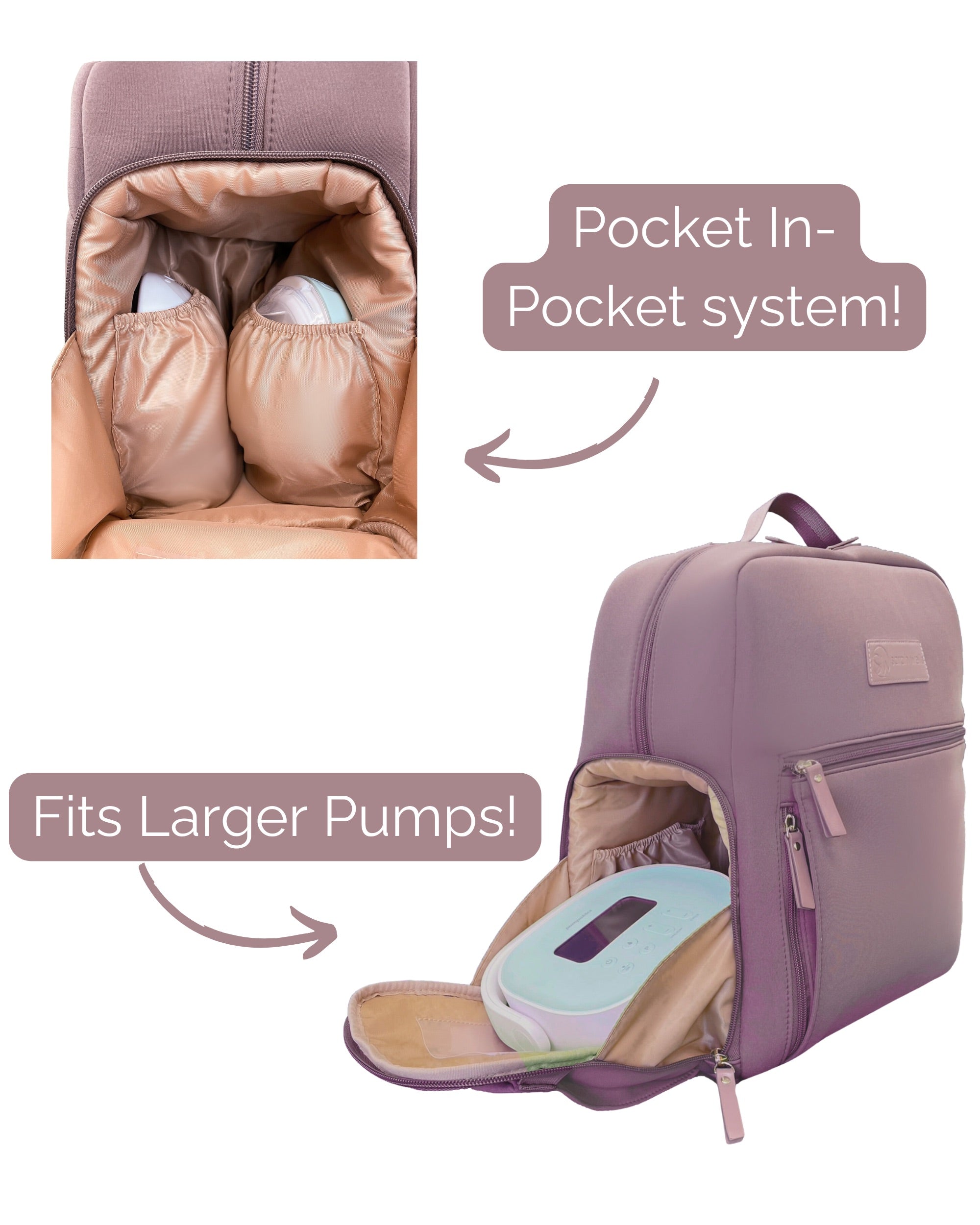 Sarah Wells Fiona Breast Pump Backpack – Neoprene, Machine Washable Bag with Insulated Storage, Laptop Sleeve &amp; Straps