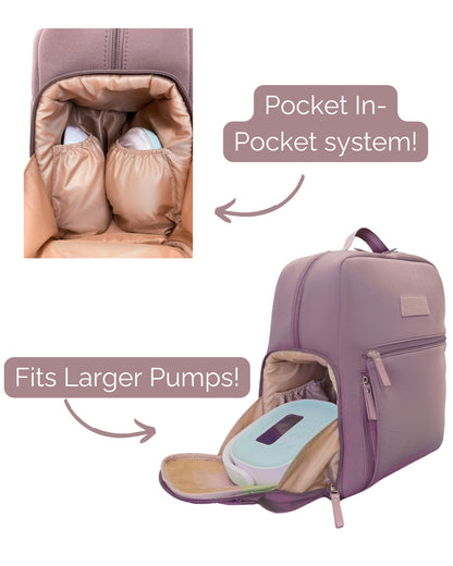 Sarah Wells Fiona Breast Pump Backpack – Neoprene, Machine Washable Bag with Insulated Storage, Laptop Sleeve &amp; Straps