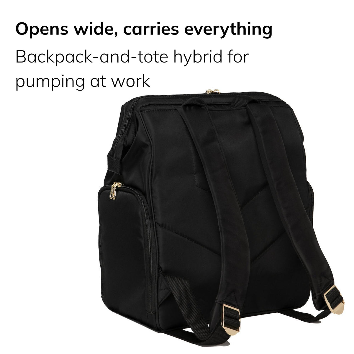 Sarah Wells Norah Breast Pump Backpack – Pumping Bag with Insulated Milk Storage, Laptop Sleeve &amp; Wide-Open Frame